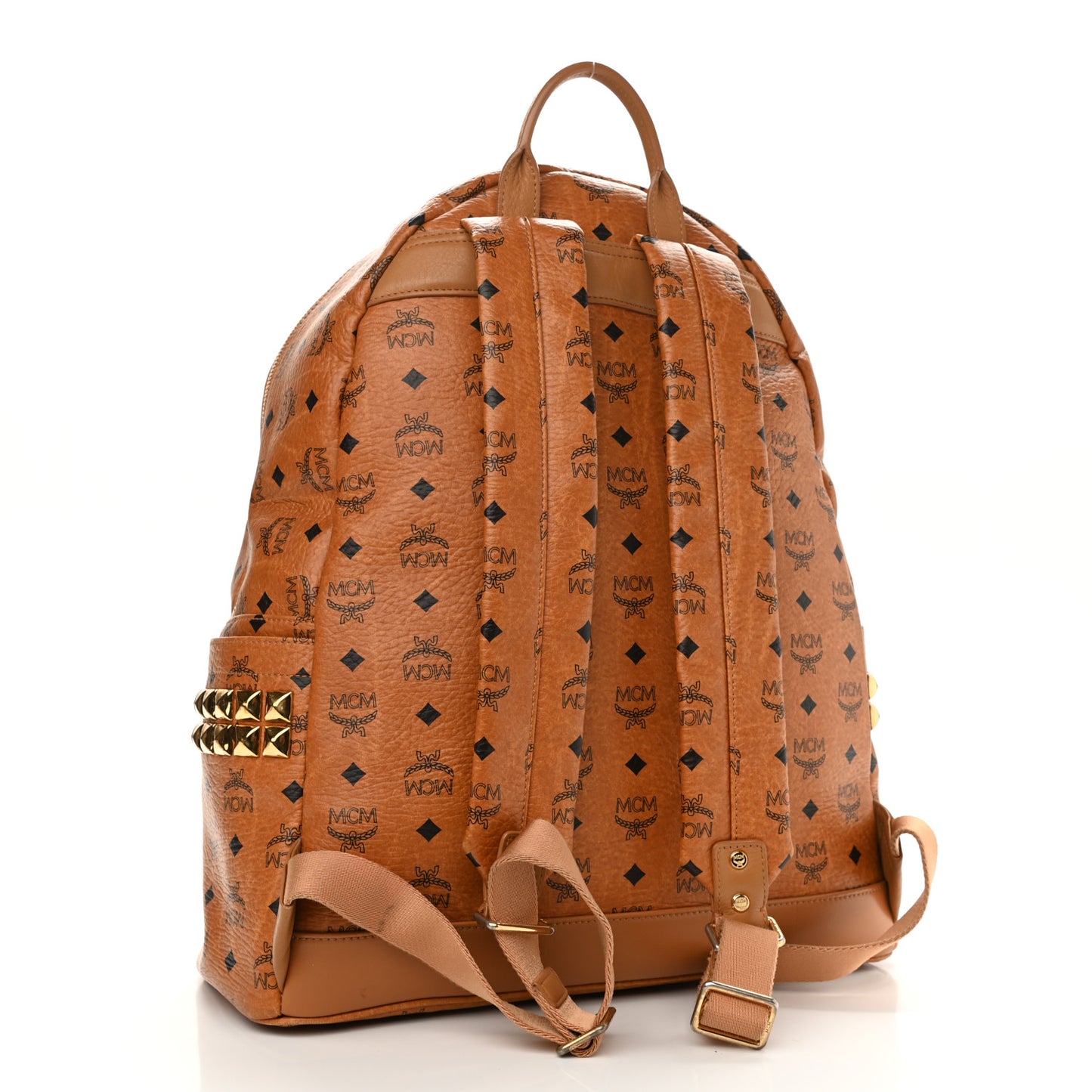 Visetos Large Side Studs Stark Backpack Cognac