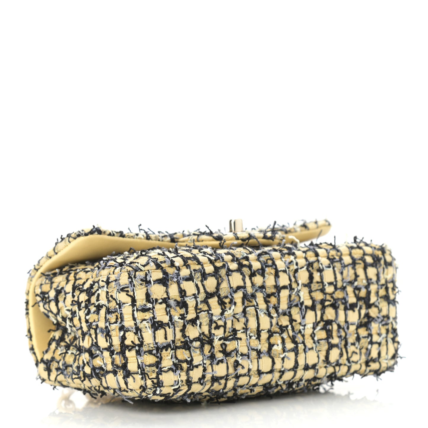 Tweed Quilted Mini Rectangular Flap Yellow Black