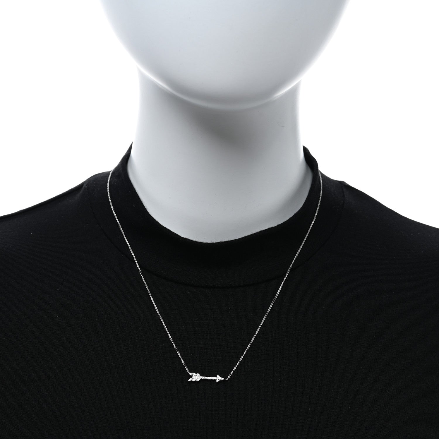 Roberto Coin 18K White Gold Diamond Tiny Treasures Arrow Pendant Necklace 3 of 4