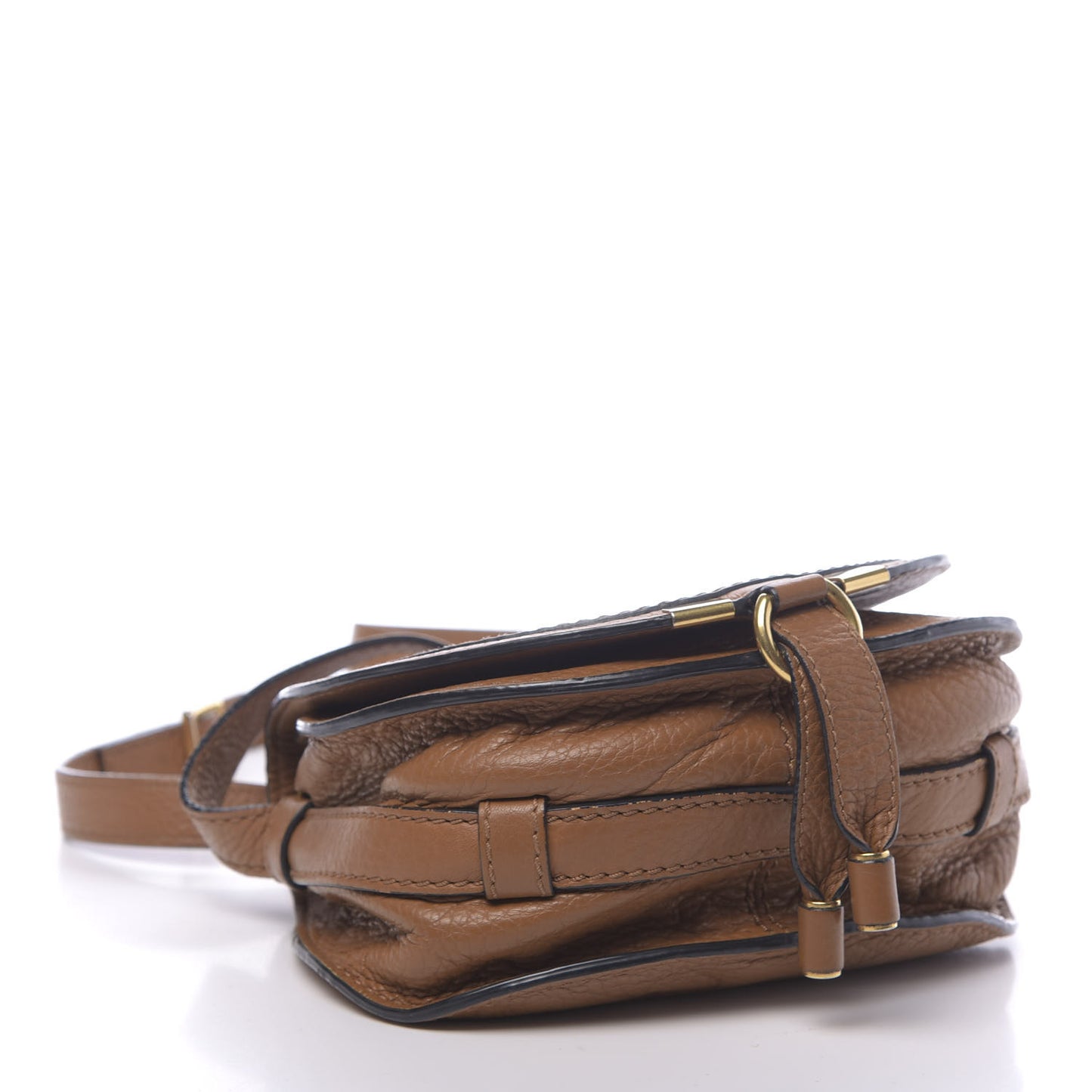 Calfskin Mini Marcie Round Crossbody Bag Tan
