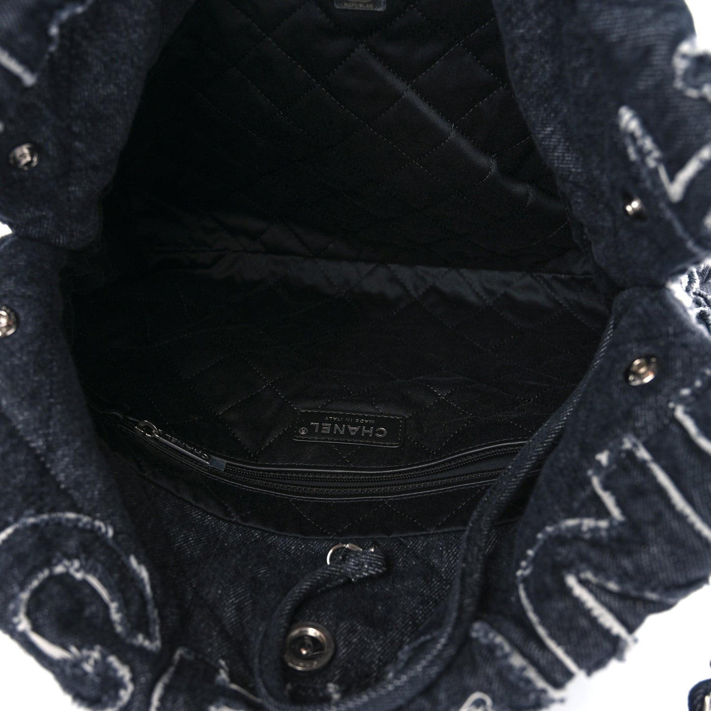 Denim Patchwork Quilted Chanel 22 Black