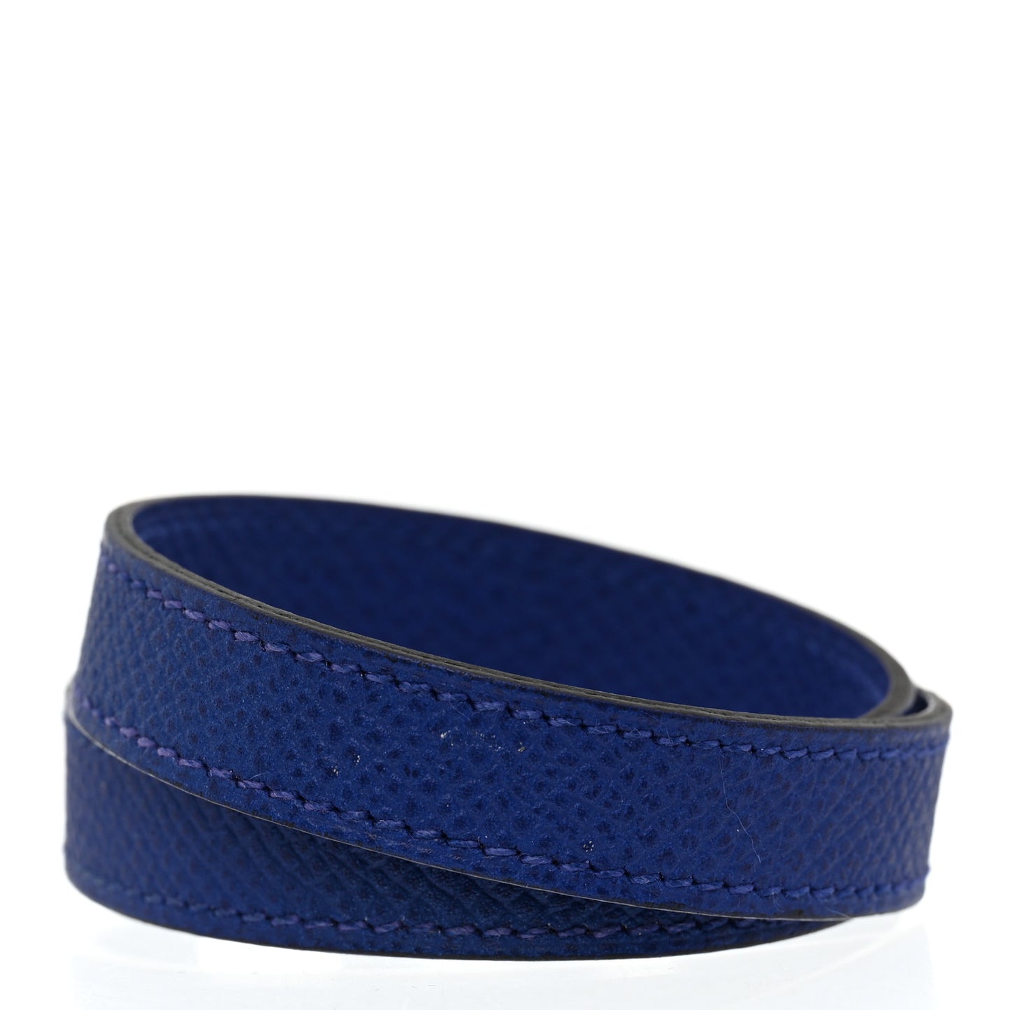 Epsom Baby Pavane Double Tour Bracelet S Bleu Electrique