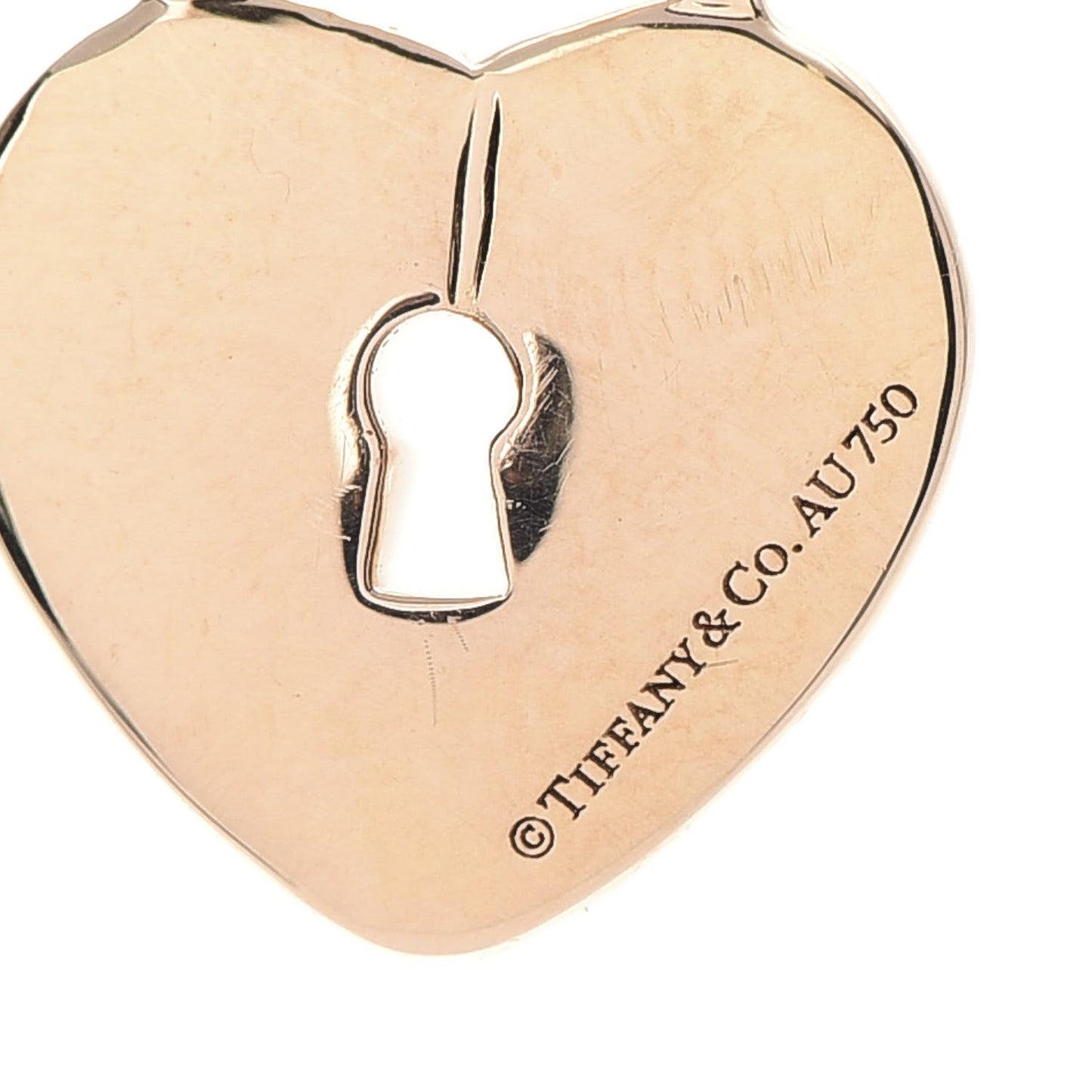 18K Rose Gold Diamond Heart Lock Pendant Necklace