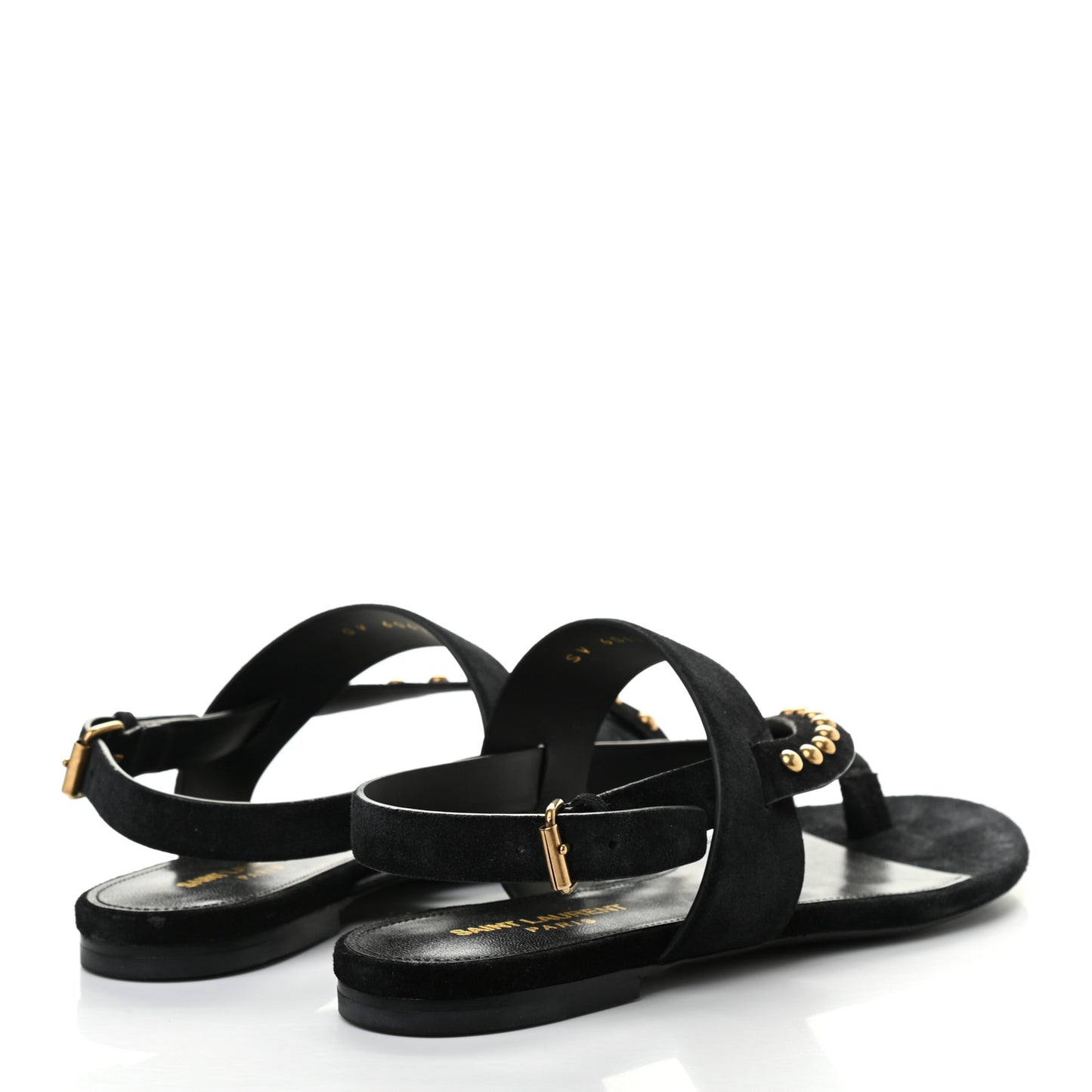 Suede Studded Gia Sandals 38 Black