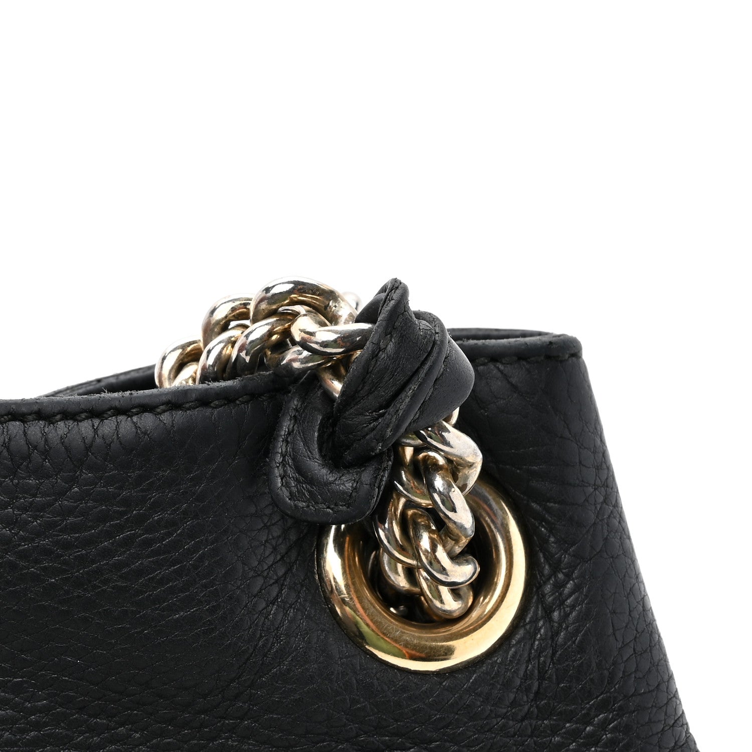Gucci Pebbled Calfskin Medium Soho Chain Shoulder Bag Black 17 of 19