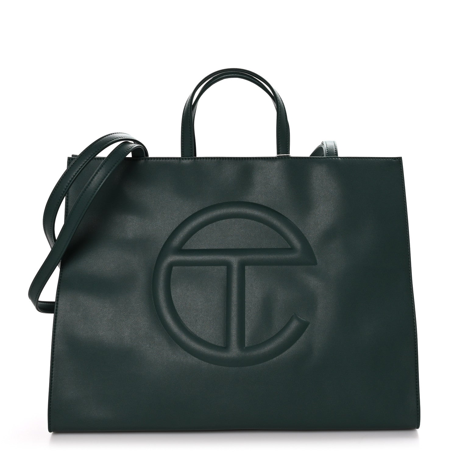 Telfar Vegan Leather Large Shopping Bag Dark Olive 1 of 8