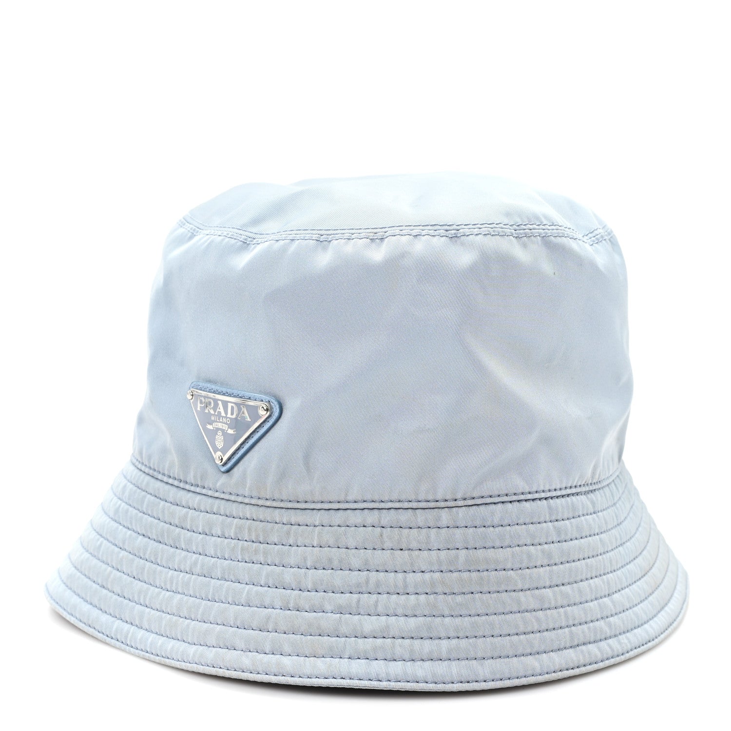 Prada Re-Nylon Metal Triangle Logo Womens Bucket Hat Astrale