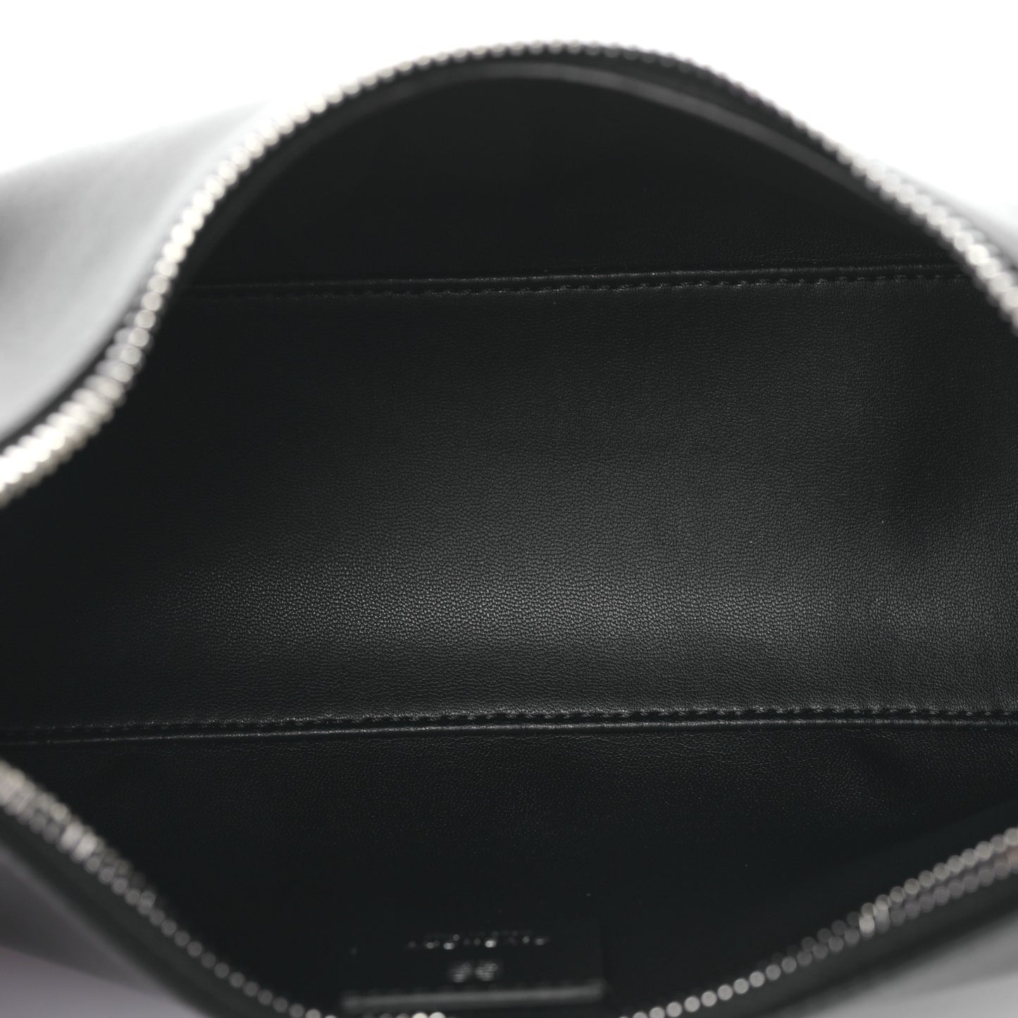 Smooth Calfskin Small Moon Cut Out Shoulder Bag Black