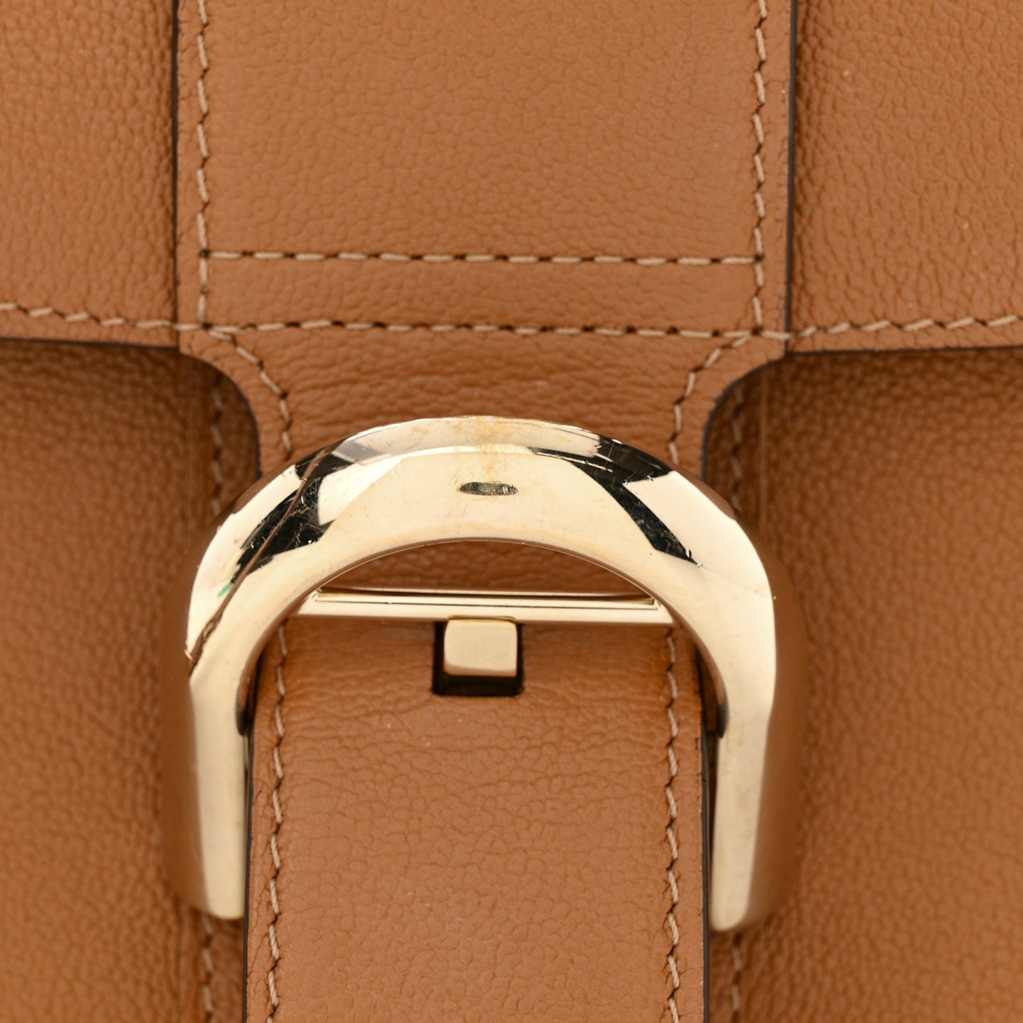 Grained Calfskin Mini Brillant Satchel Natural