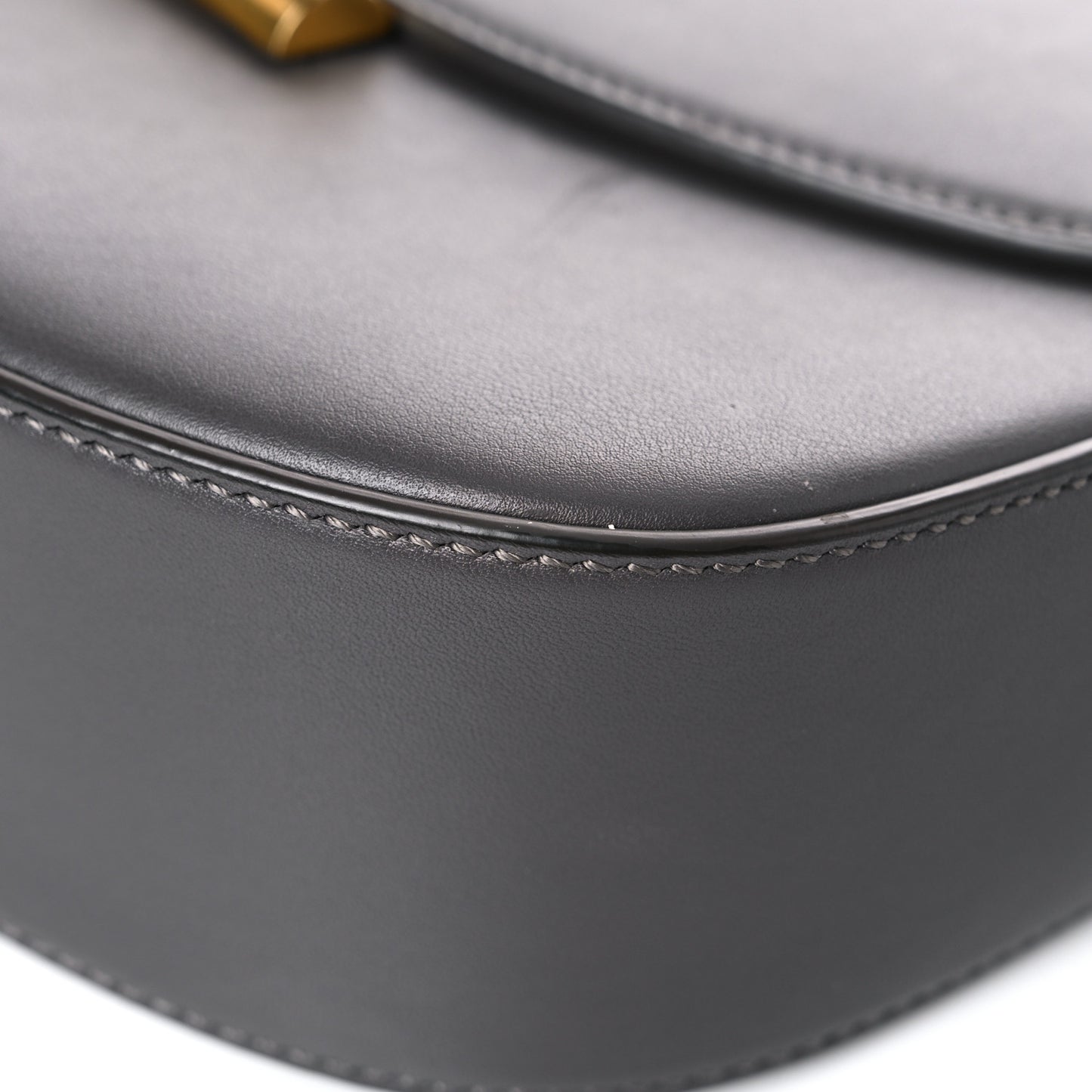 Calfskin Sasha Shoulder Bag Dark Grey