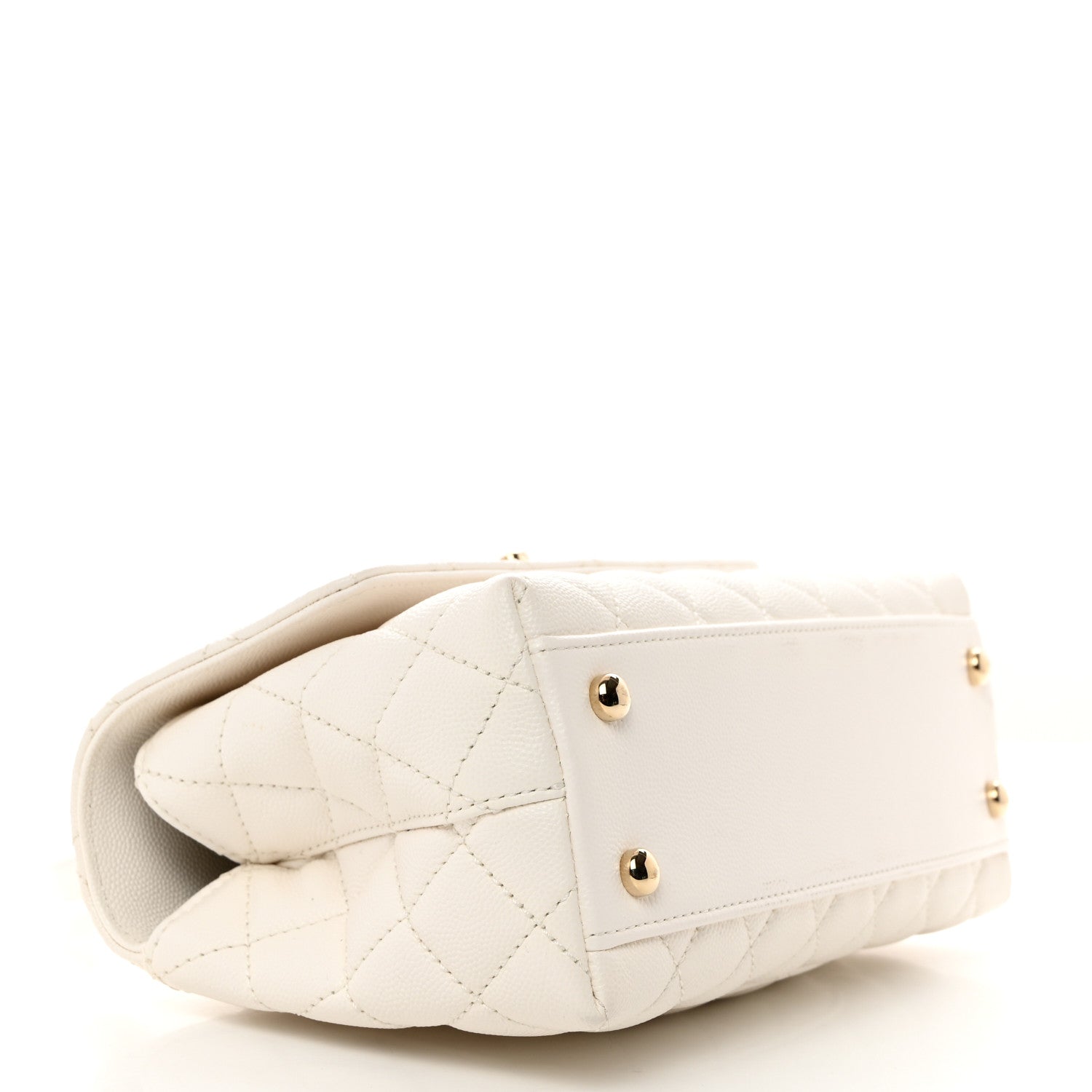 Chanel Caviar Quilted Mini Coco Handle Flap White 4 of 10