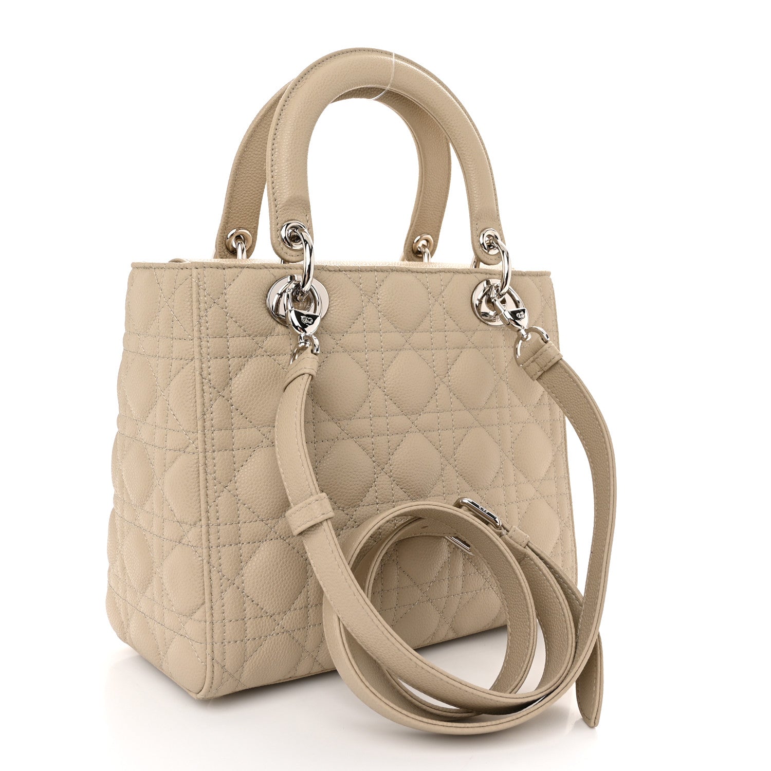 Christian Dior Grained Calfskin Cannage Medium Lady Dior Sable 3 of 10