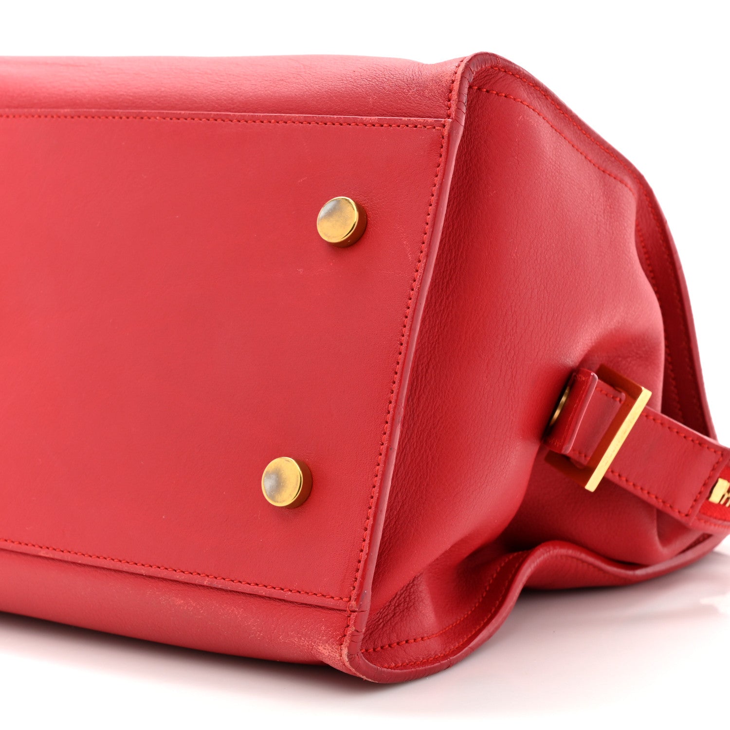 Saint Laurent Calfskin Small Monogram Cabas Lipstick Red 9 of 25