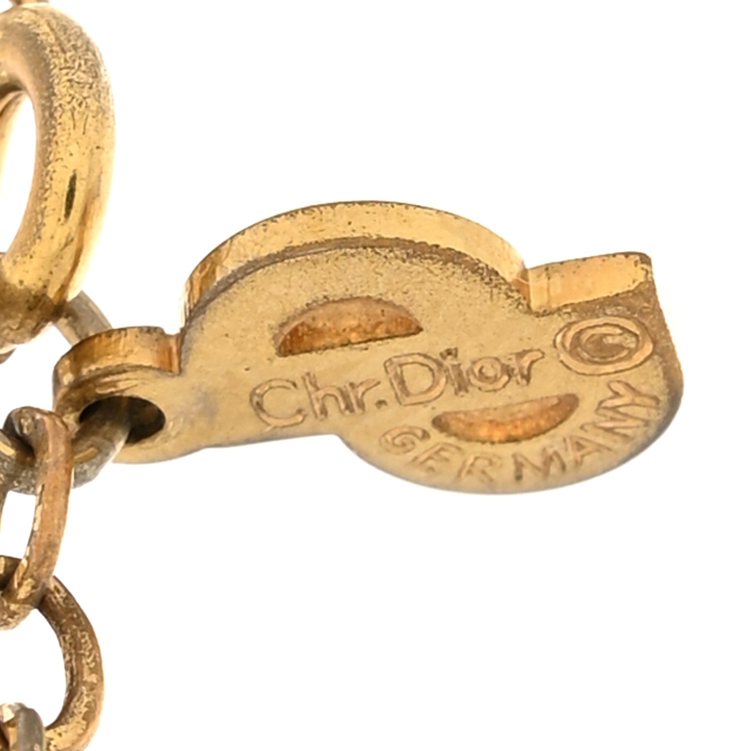 Christian Dior Metal Shell Necklace Gold 5 of 6