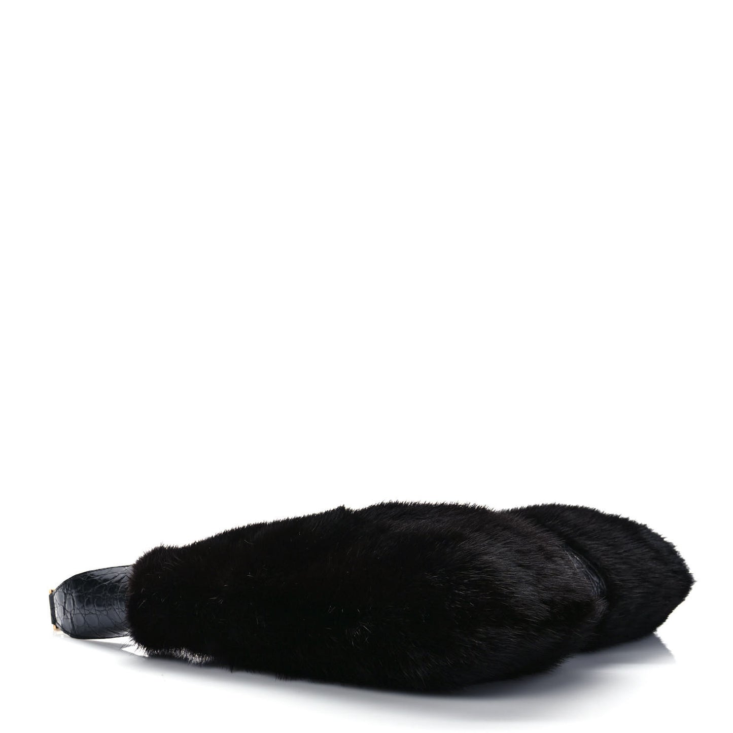 Mink Fur Crocodile Dionysus Hobo Black