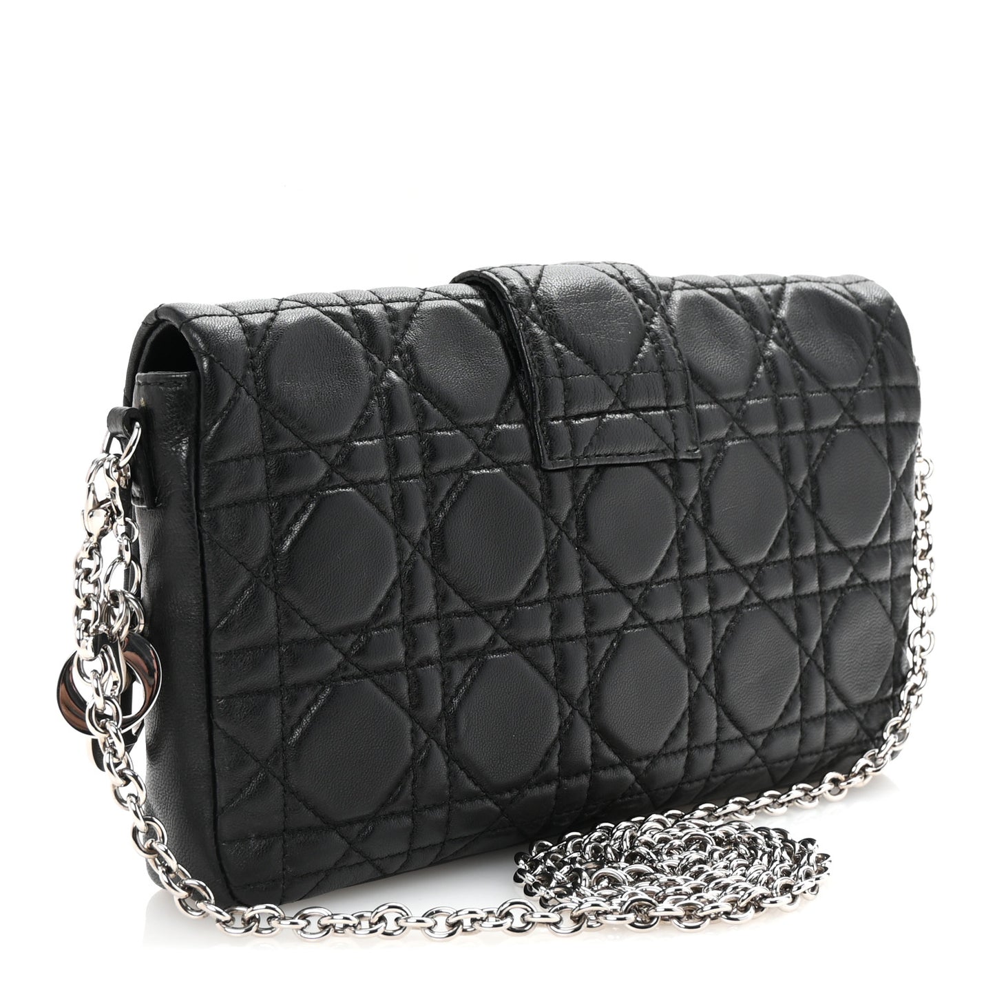 Lambskin Cannage Miss Dior Promenade Pouch Black