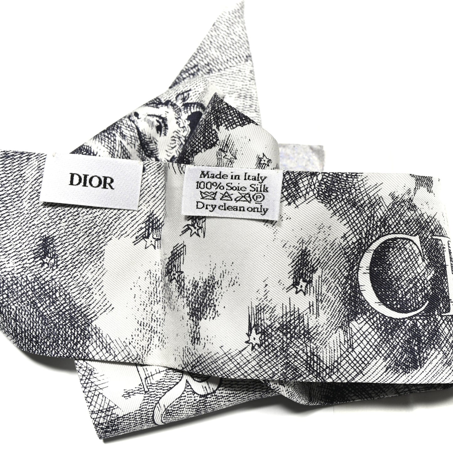 Silk ABCDior "Z" Mitzah Scarf Bleu Marine