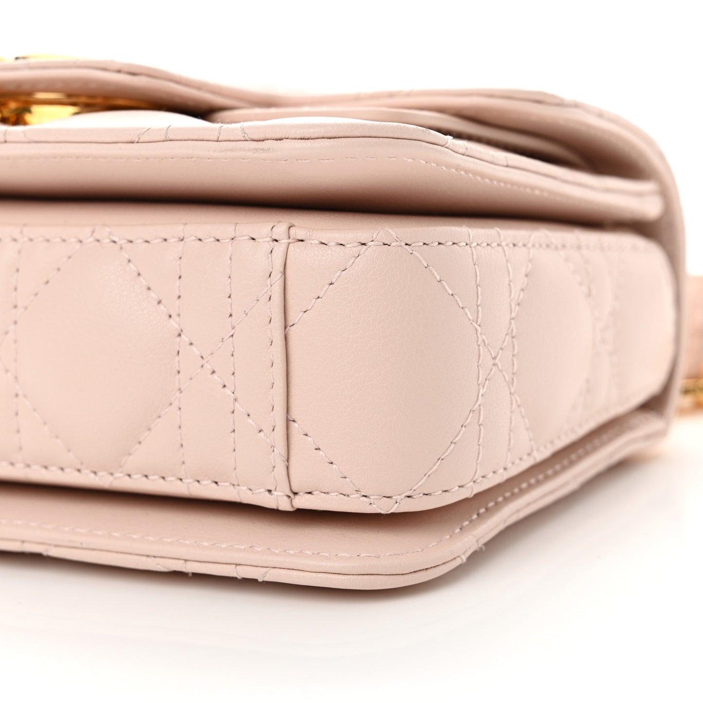 Lambskin Cannage Mini Jolie Top Handle Bag Powder Pink