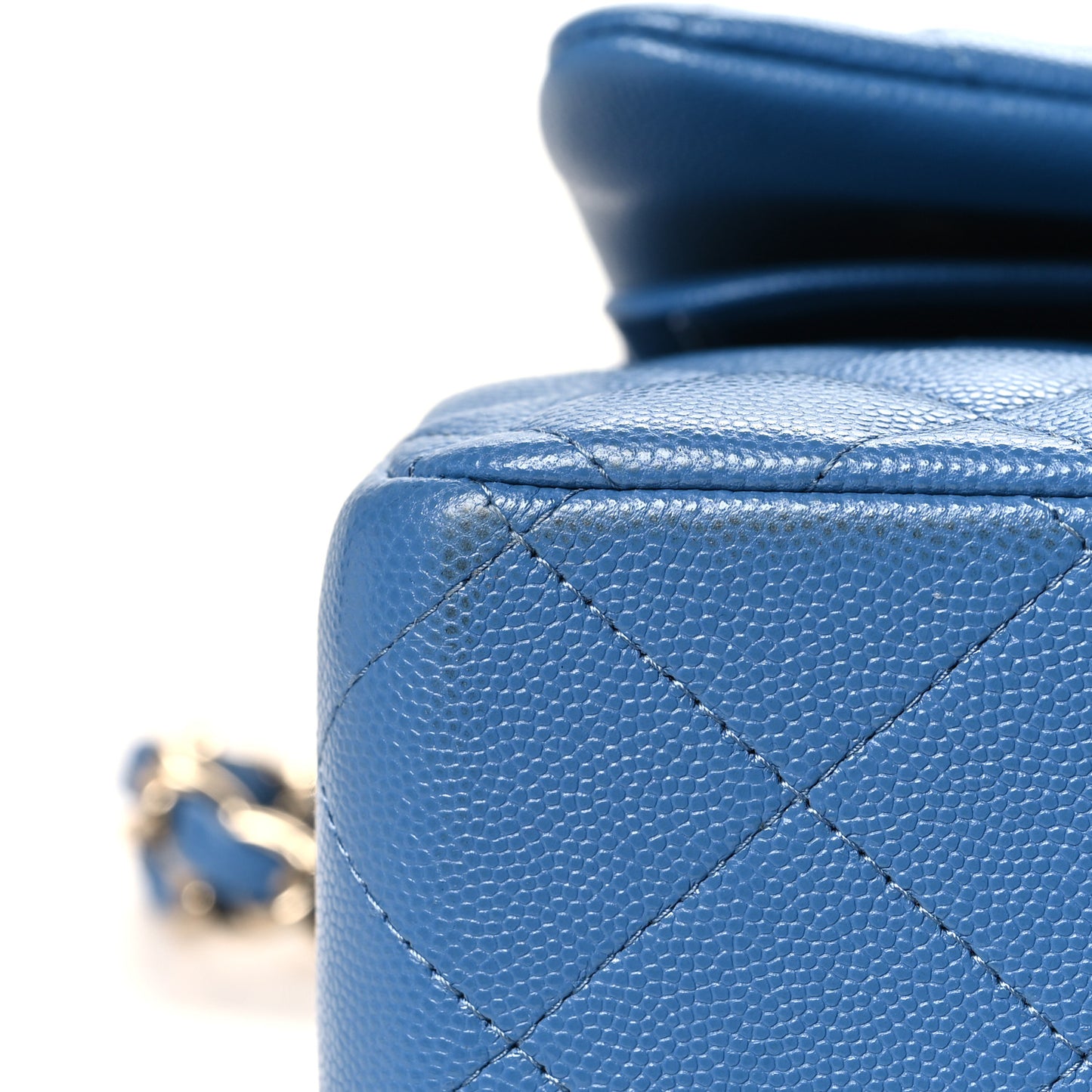 Caviar Quilted Jumbo Double Flap Blue