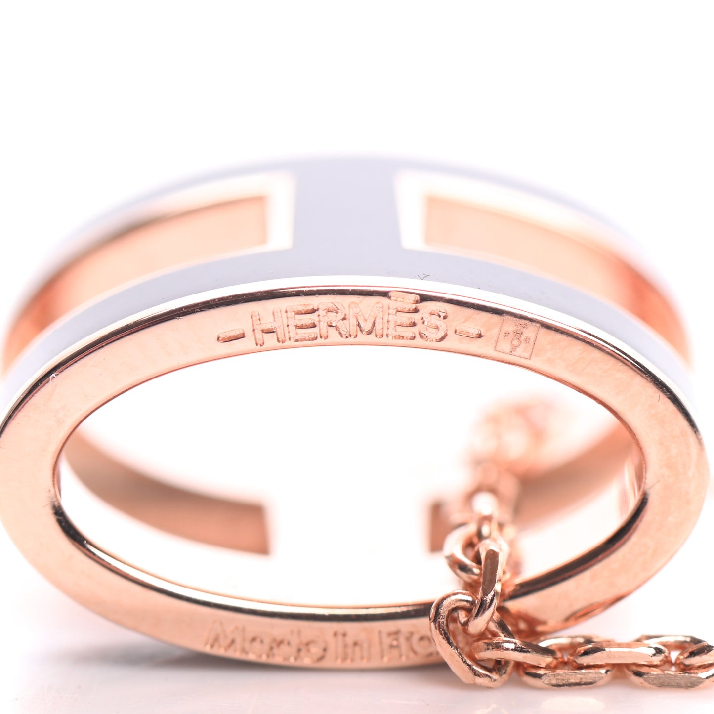 Lacquered Rose Gold Pop H Pendant Necklace Black