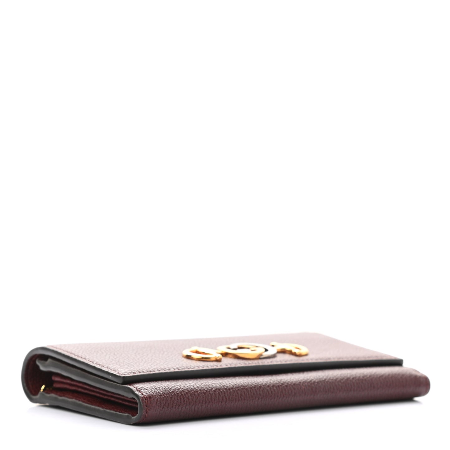 Grainy Calfskin Zumi Continental Wallet Vintage Bordeaux