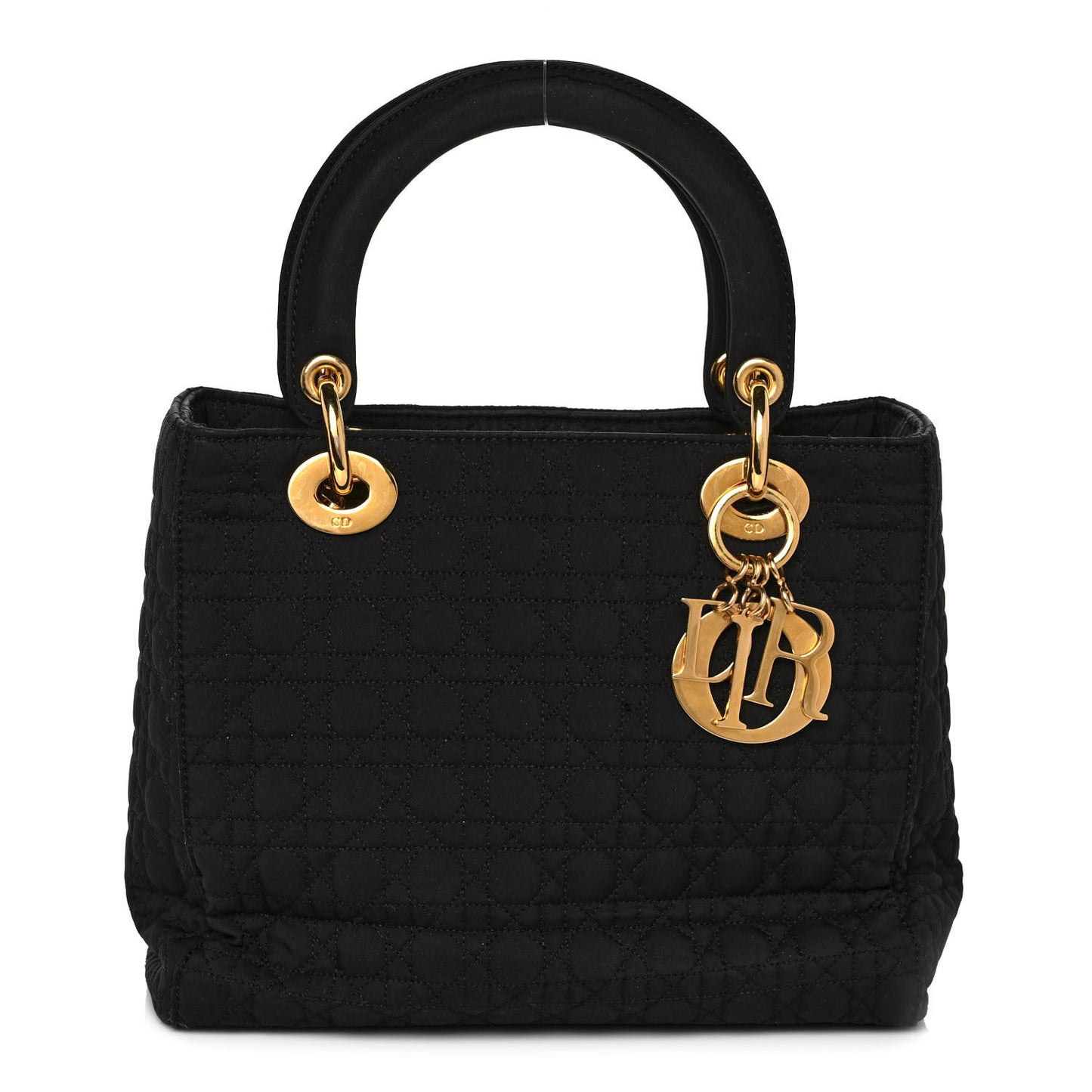 Nylon Cannage Medium Lady Dior Black