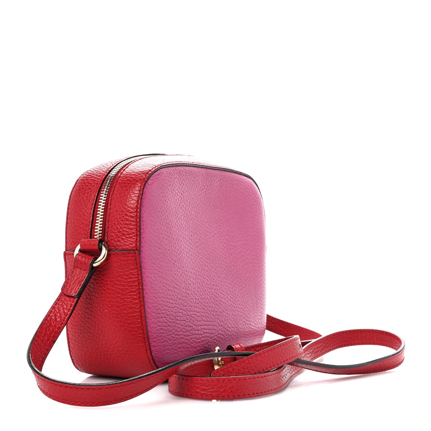 Dollar Calfskin Bi-Color Small Soho Disco Bag New Rosette Hibiscus Red