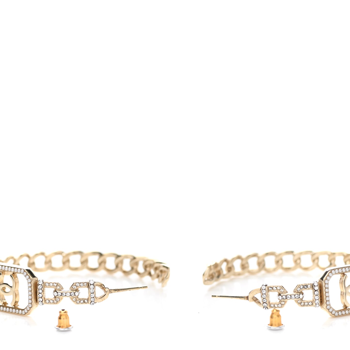 Crystal CC Vendome Hoop Earrings Gold