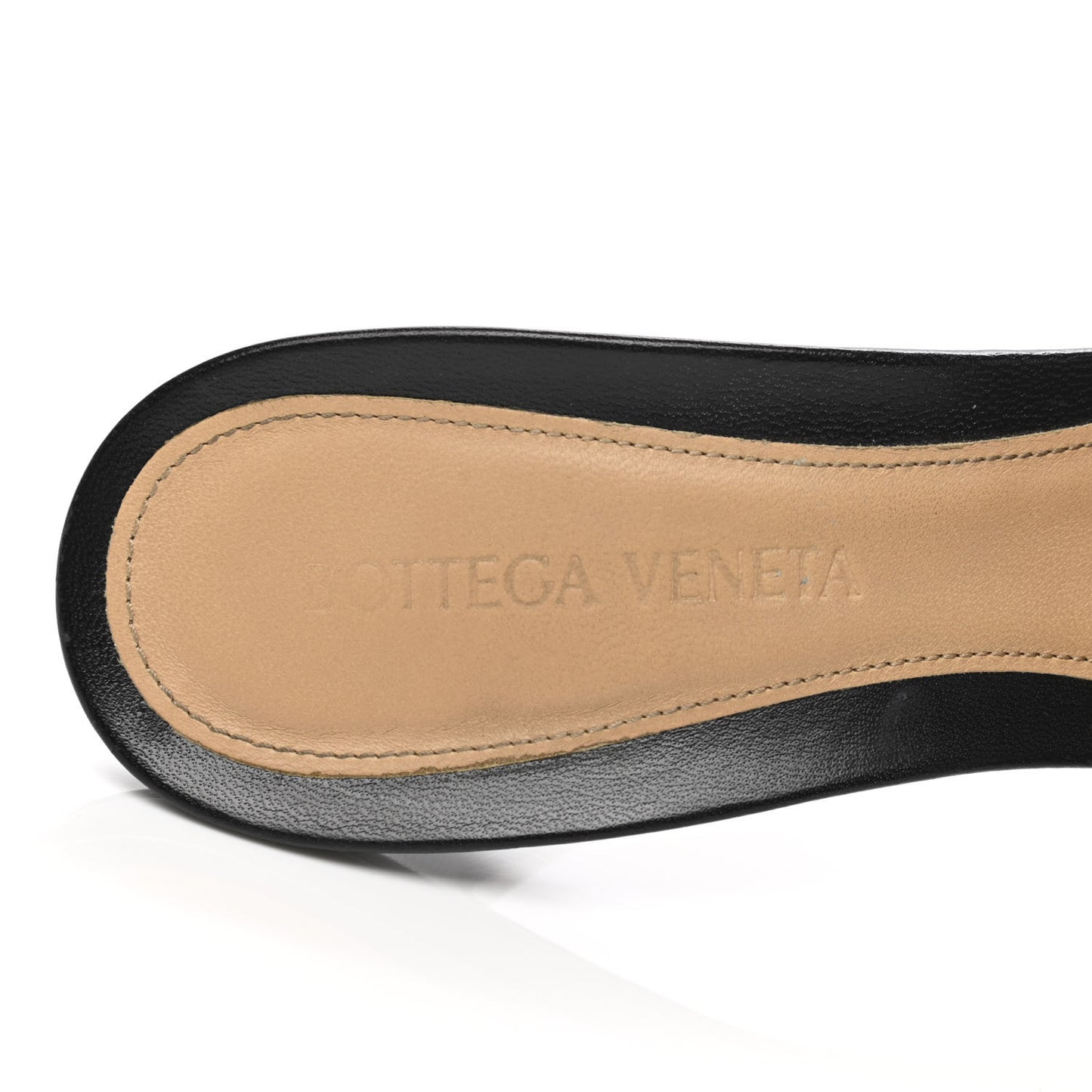 Lambskin Stretch Mule Sandals 38 Black