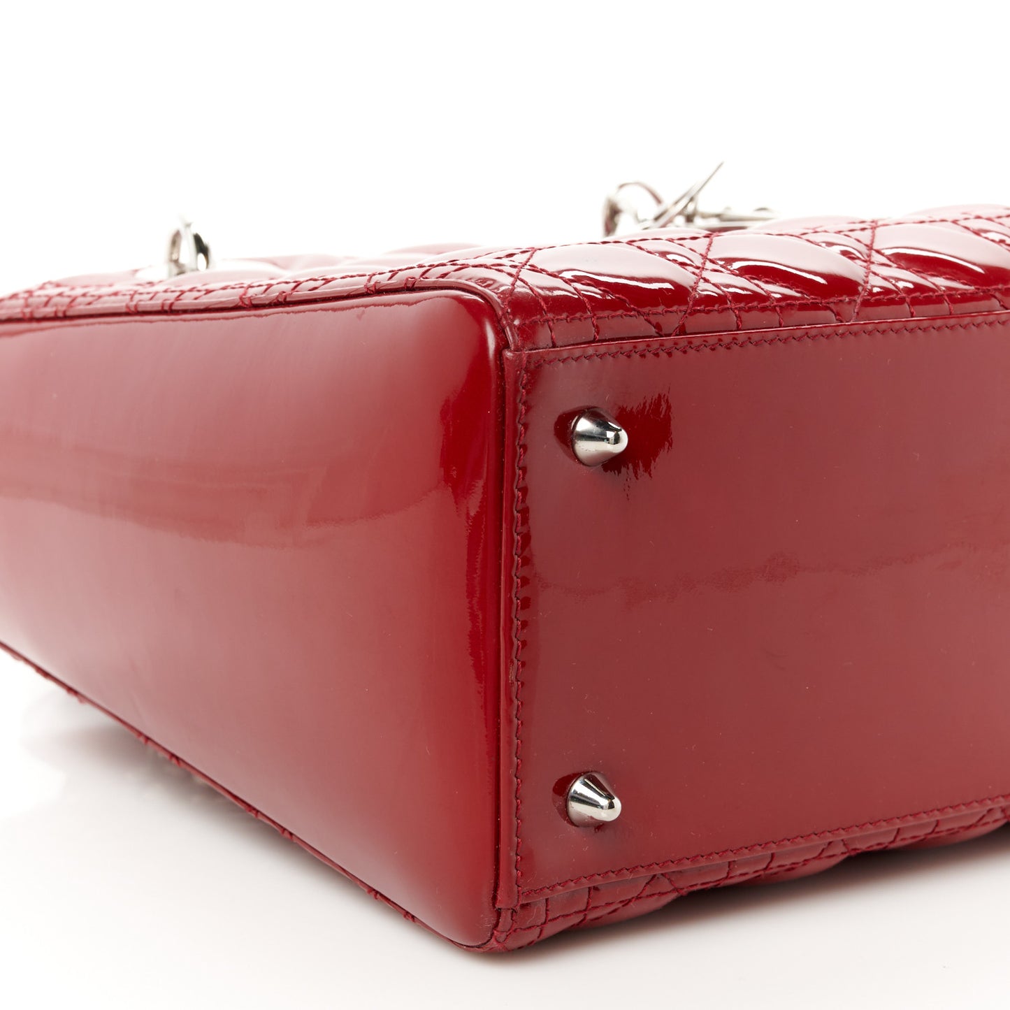 Patent Cannage Medium Lady Dior Red