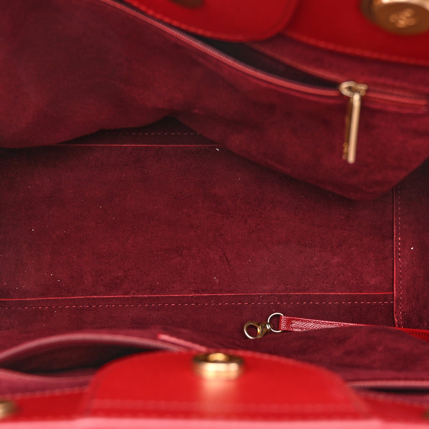 Caviar Small Studded Deauville Tote Red
