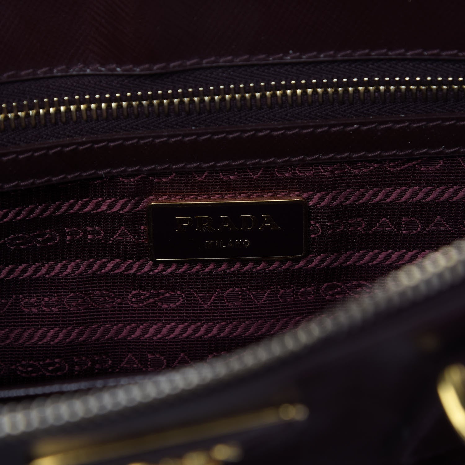 Prada Saffiano Vernice Mini Galleria Double Zip Tote Granato 8 of 9