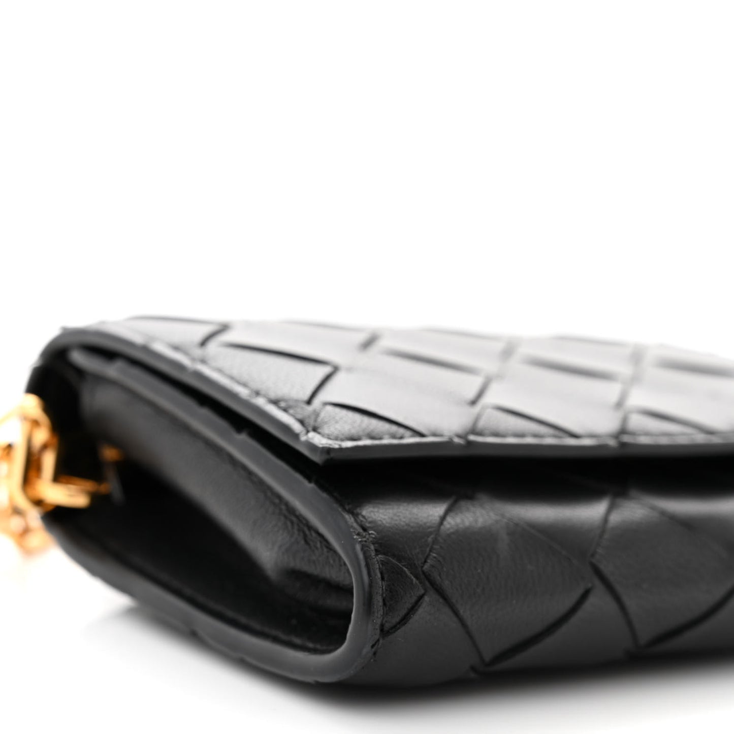 Nappa Intrecciato Card Case On Chain Black