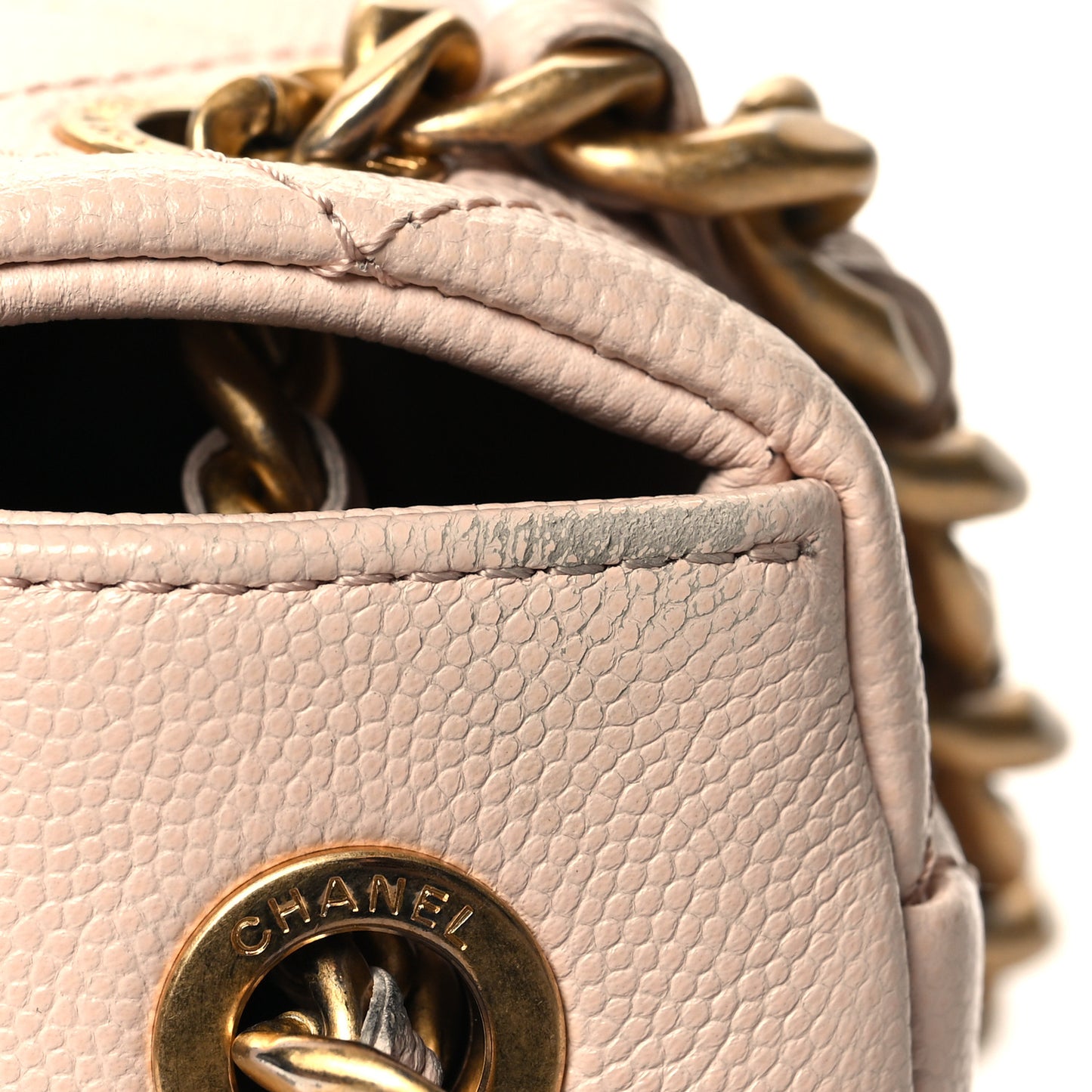 Caviar Quilted Medium Fashion Therapy Flap Beige