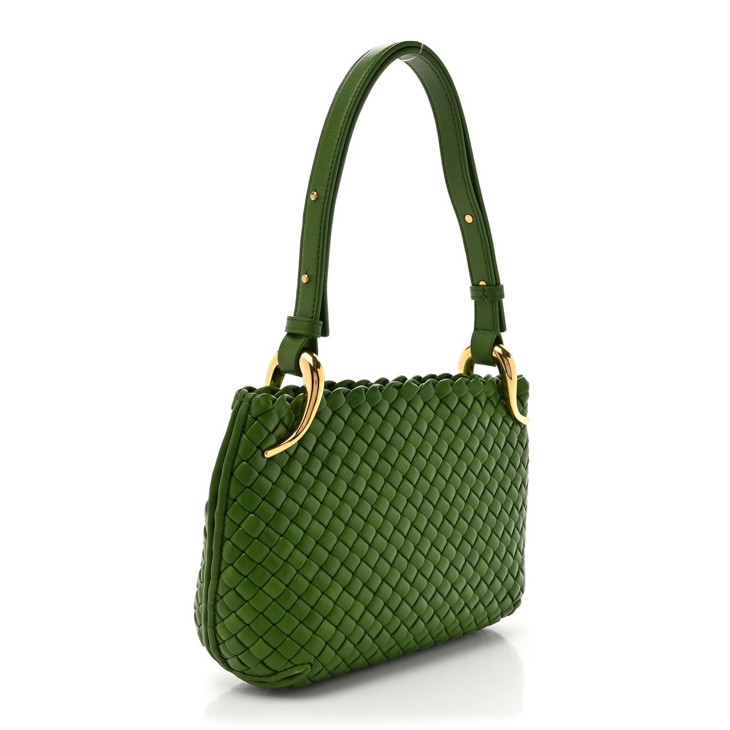 Nappa Intrecciato Small Clicker Shoulder Bag Avocado
