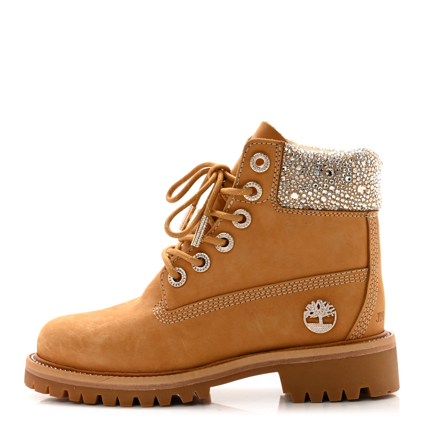 X TIMBERLAND Nubuck Swarovski Crystal Womens Ankle Boots 5.5 Wheat