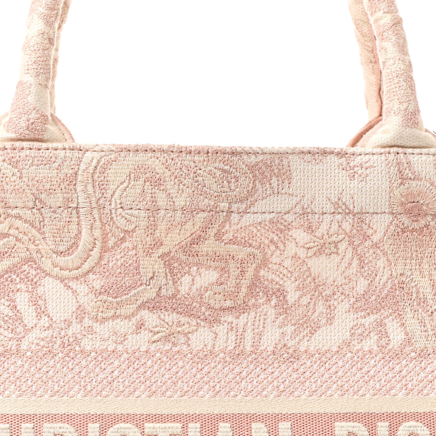 Canvas Embroidered Medium Dioriviera Toile De Jouy Book Tote Rose