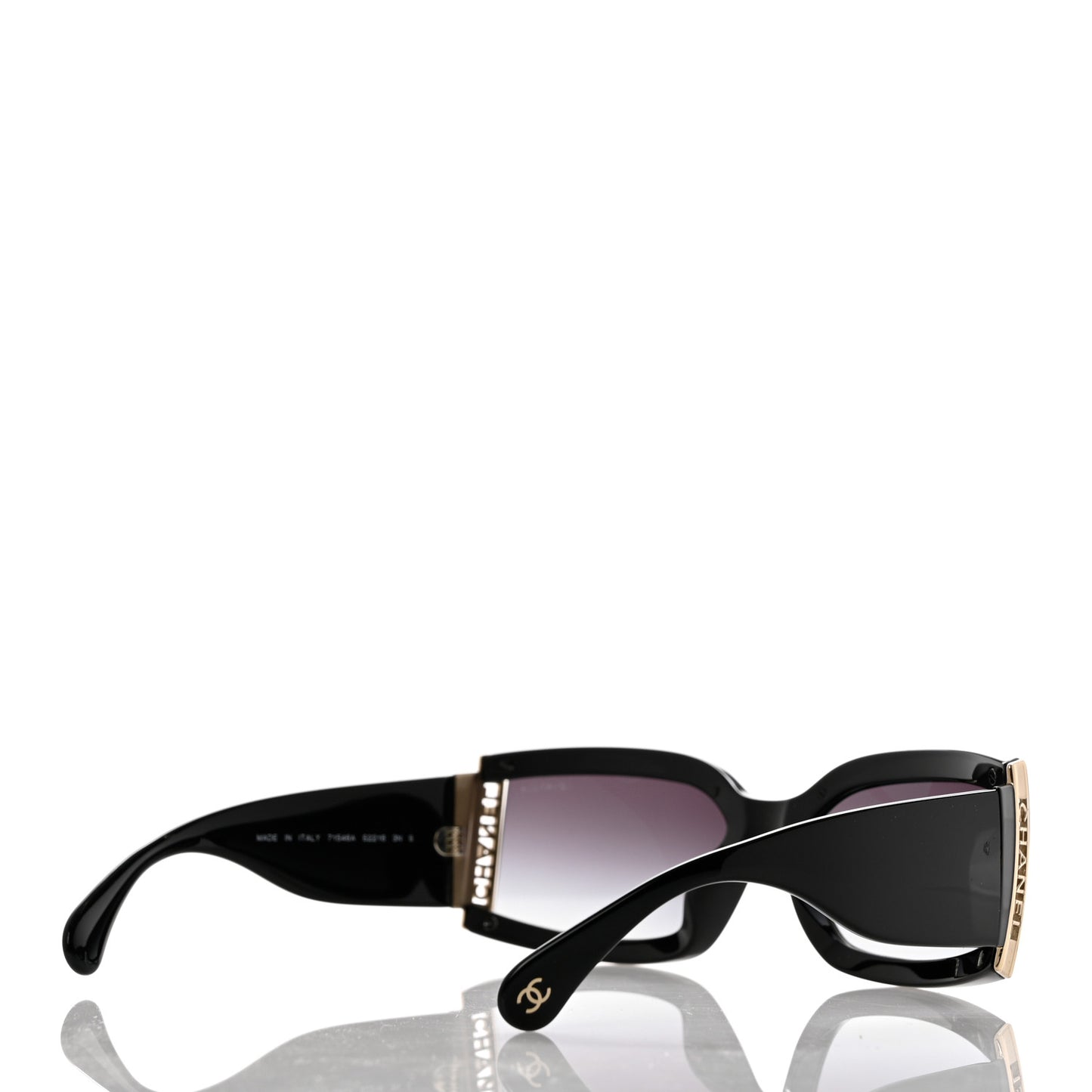 Acetate Rectangle Logo Sunglasses 571546A Black