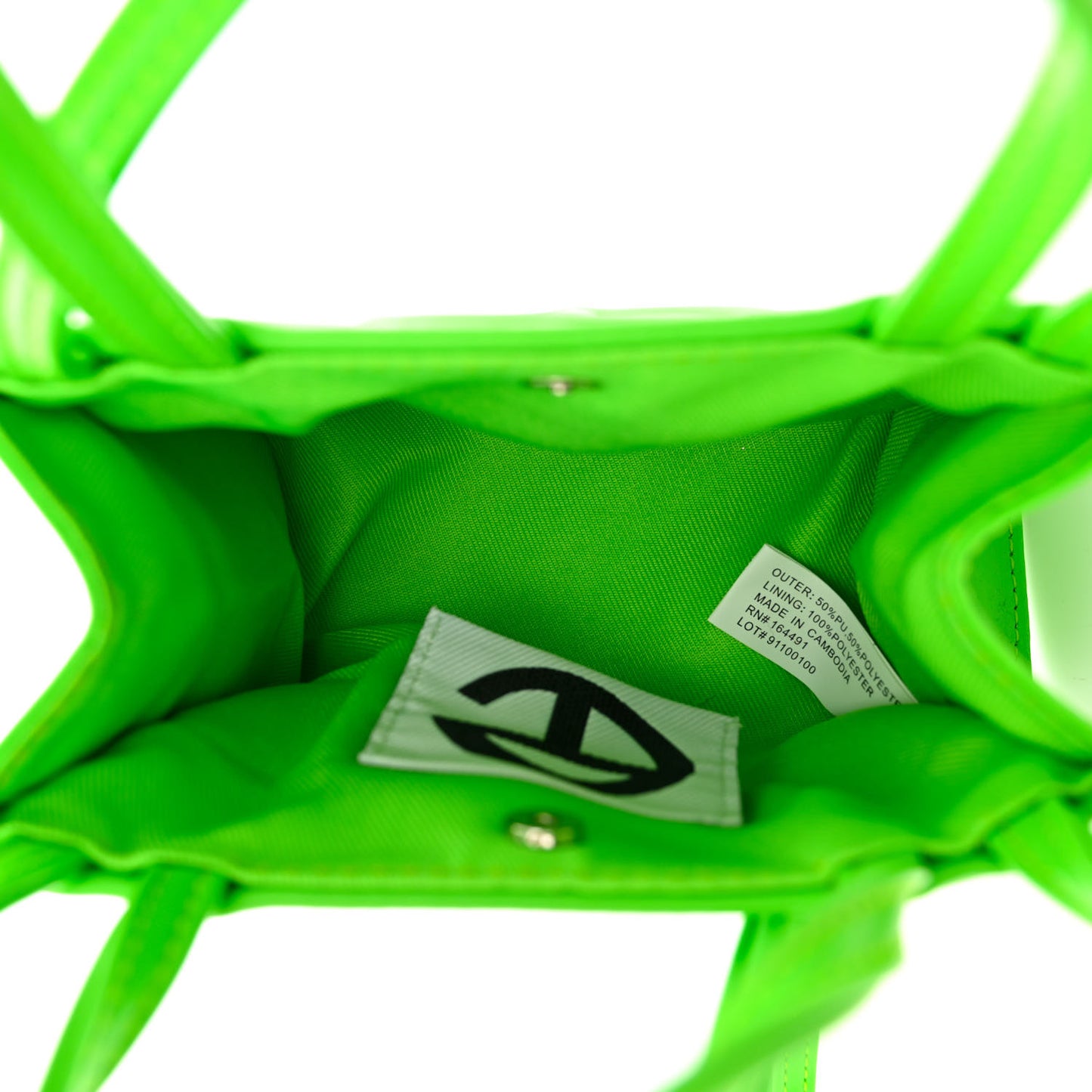Vegan Leather Small Shopping Bag Highlighter Green
