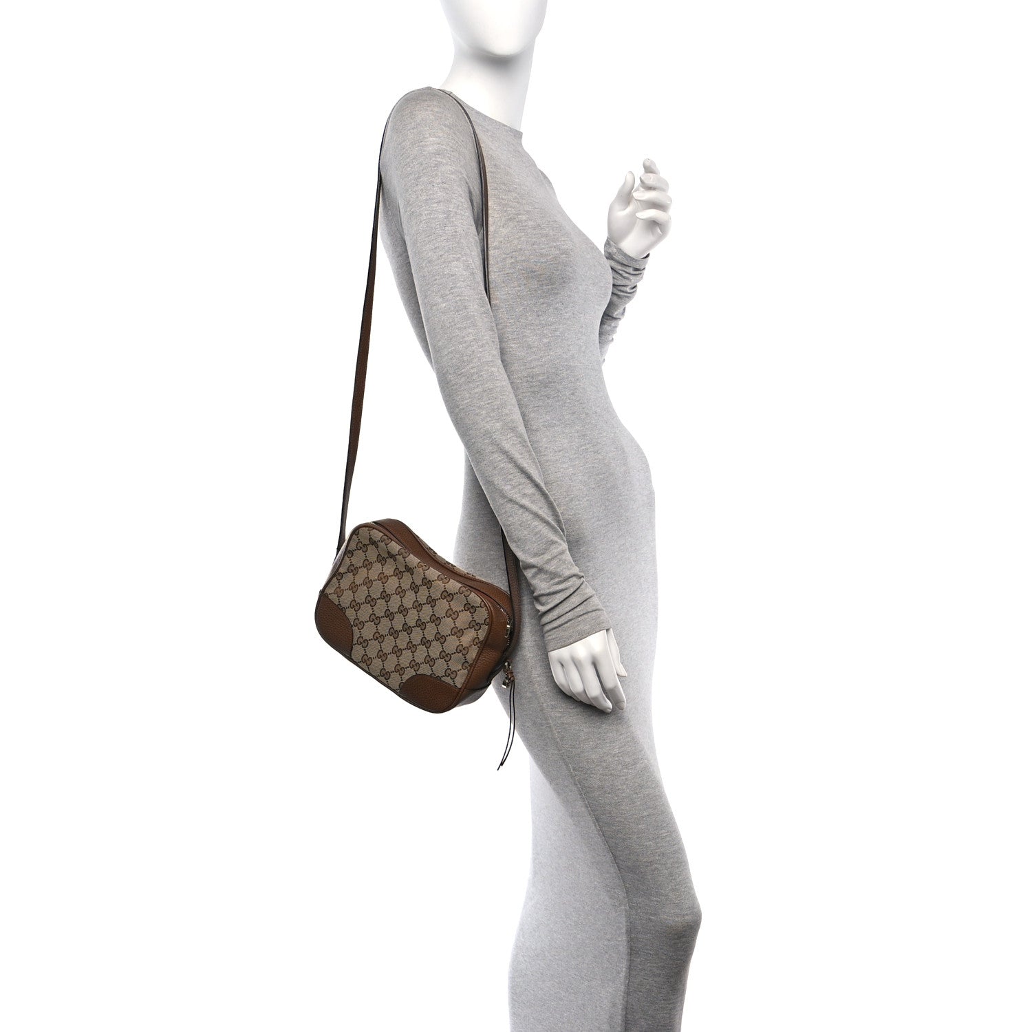 Gucci Monogram Mini Bree Messenger Bag Beige Tabacco 2 of 10