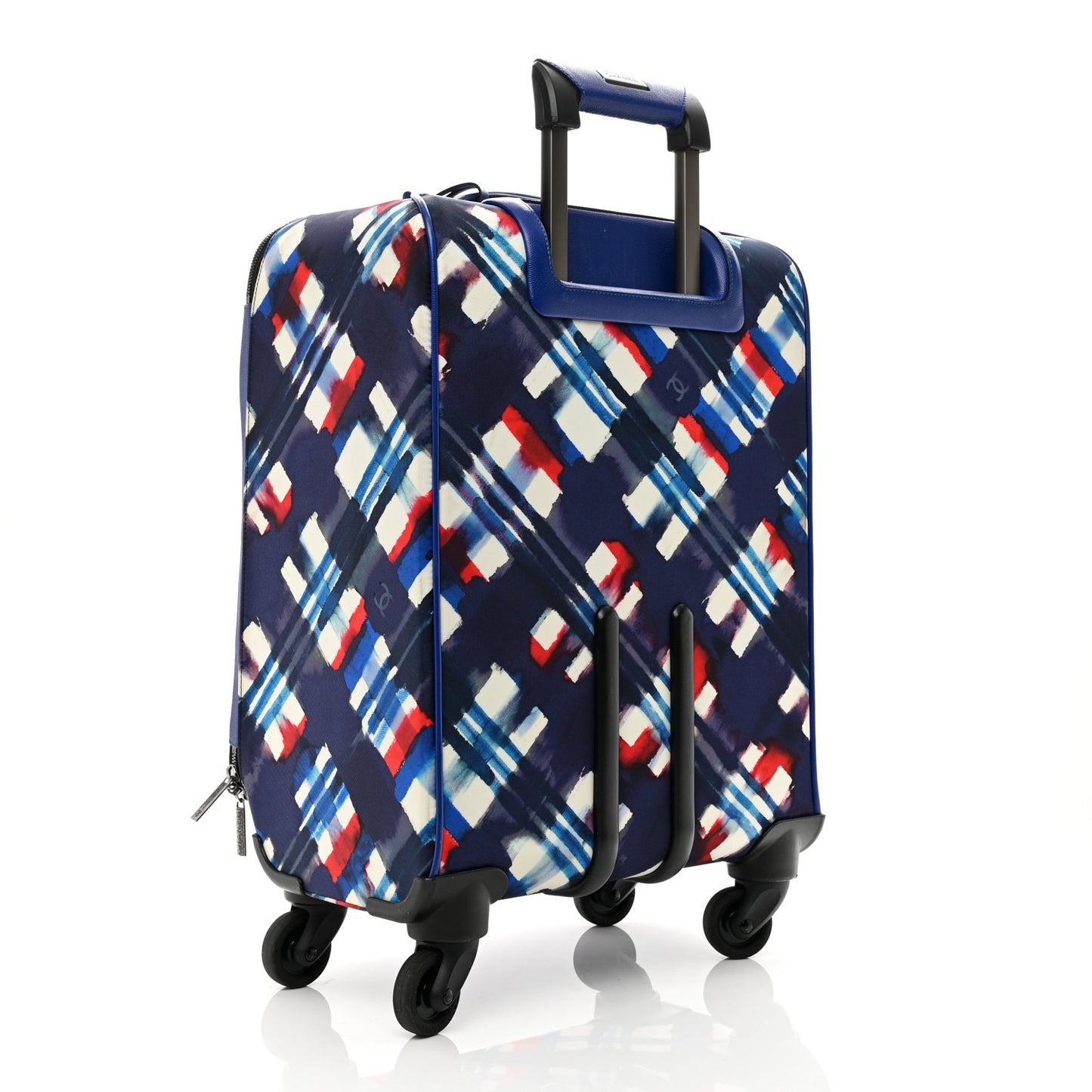 Nylon Airline Printed Coco Case Trolley White Navy Blue Red