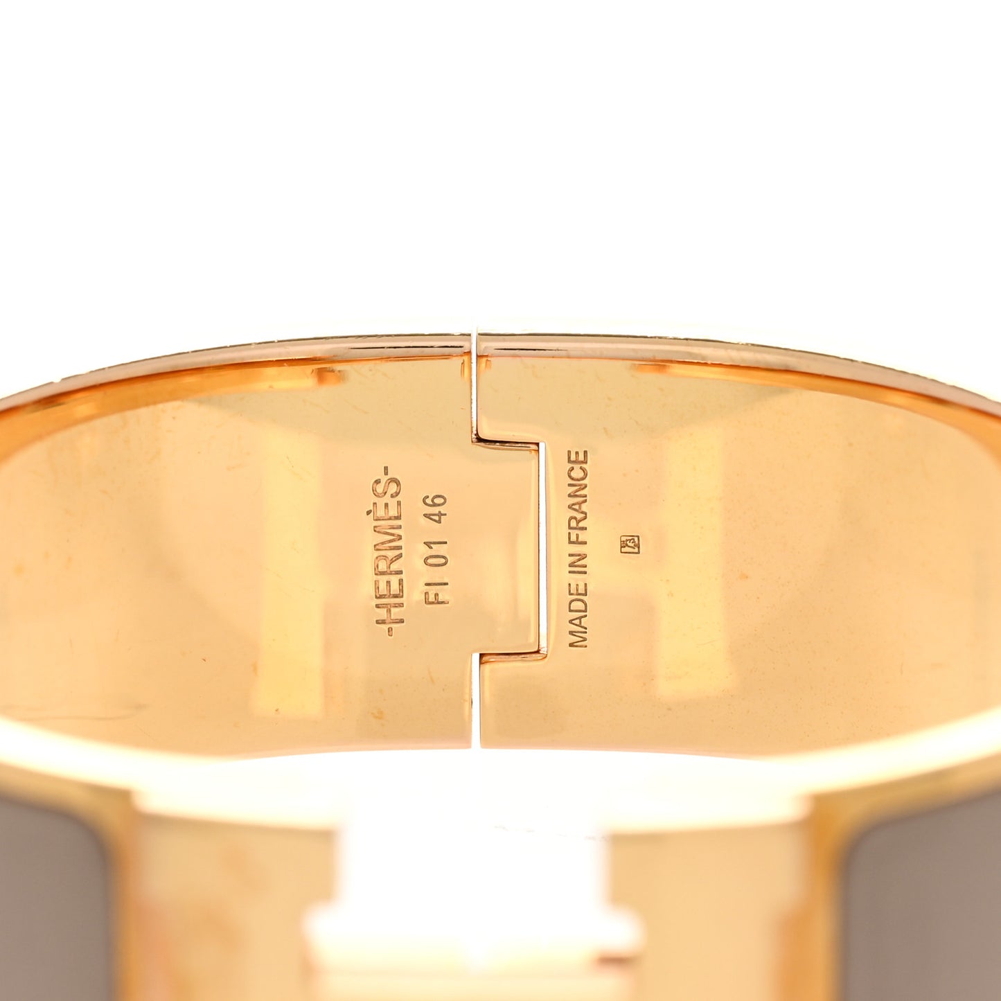 Enamel Wide Clic Clac H Bracelet GM Marron Glace