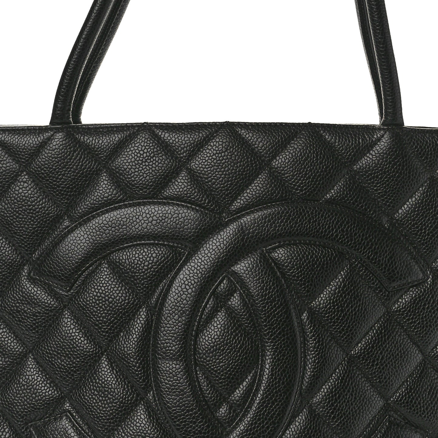 Caviar Quilted Medallion Tote Black