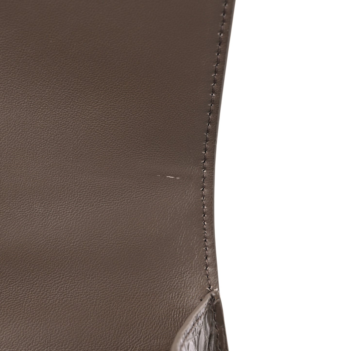 Shiny Calfskin Crocodile Embossed Small Hourglass Top Handle Bag Mink Grey