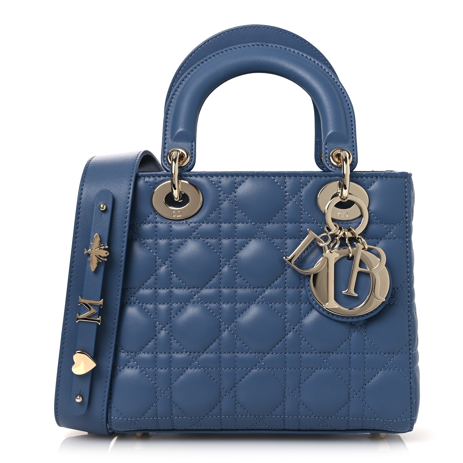 ディオール/クリスチャンディオール ブルー Christian Dior Lambskin Cannage Small My ABCDior Lady Dior Blue