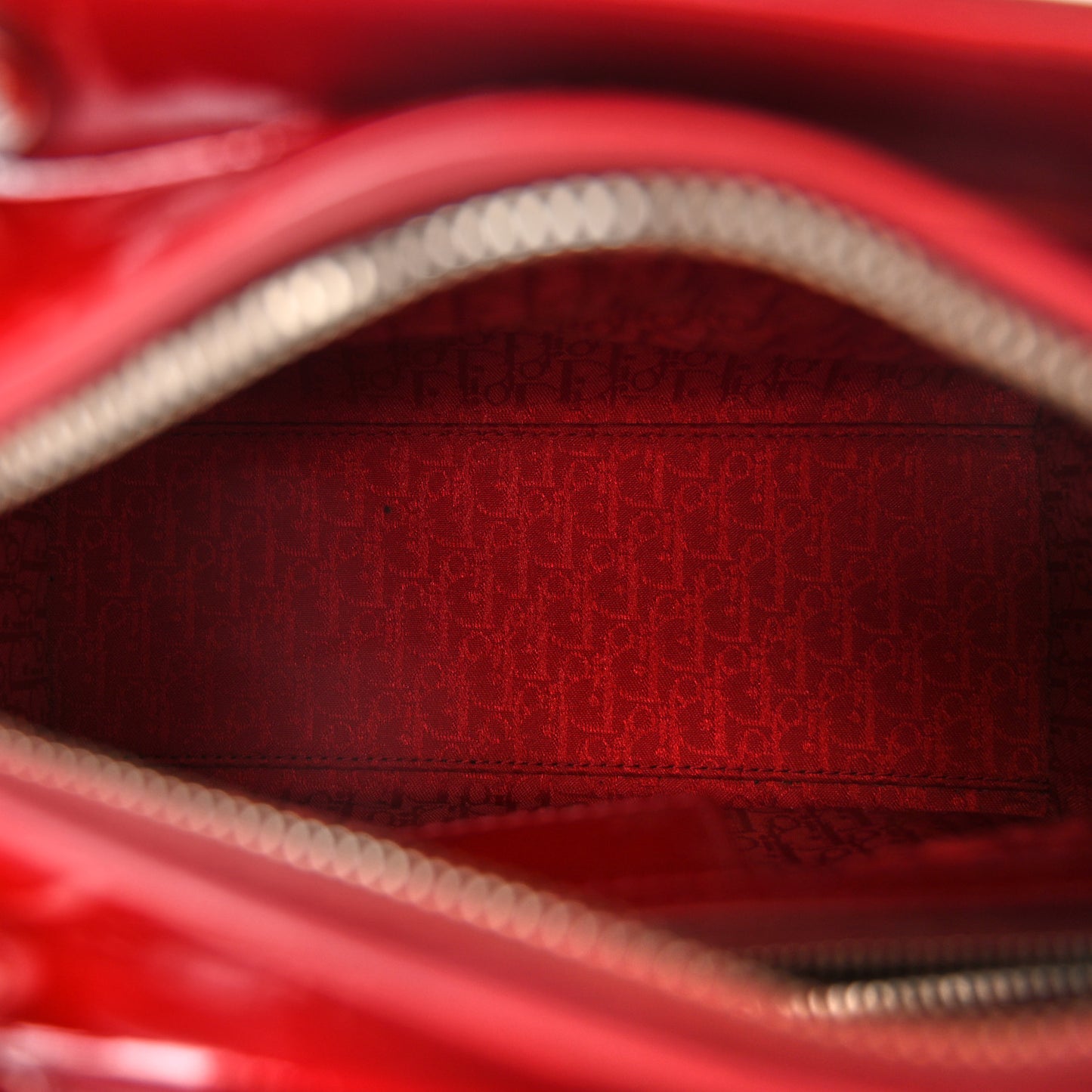 Patent Cannage Medium Lady Dior Red