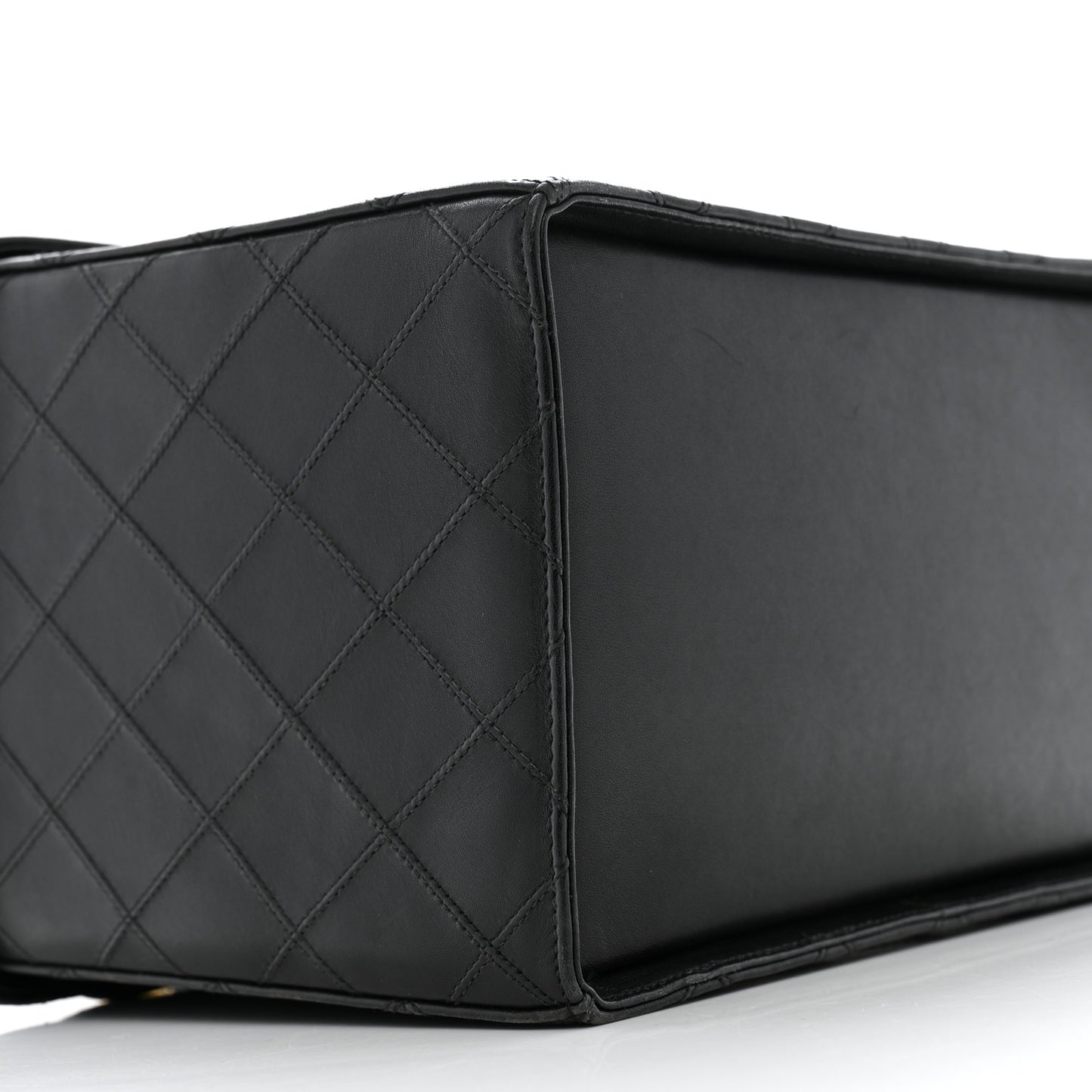 Calfskin Stitch Vanity Case Black