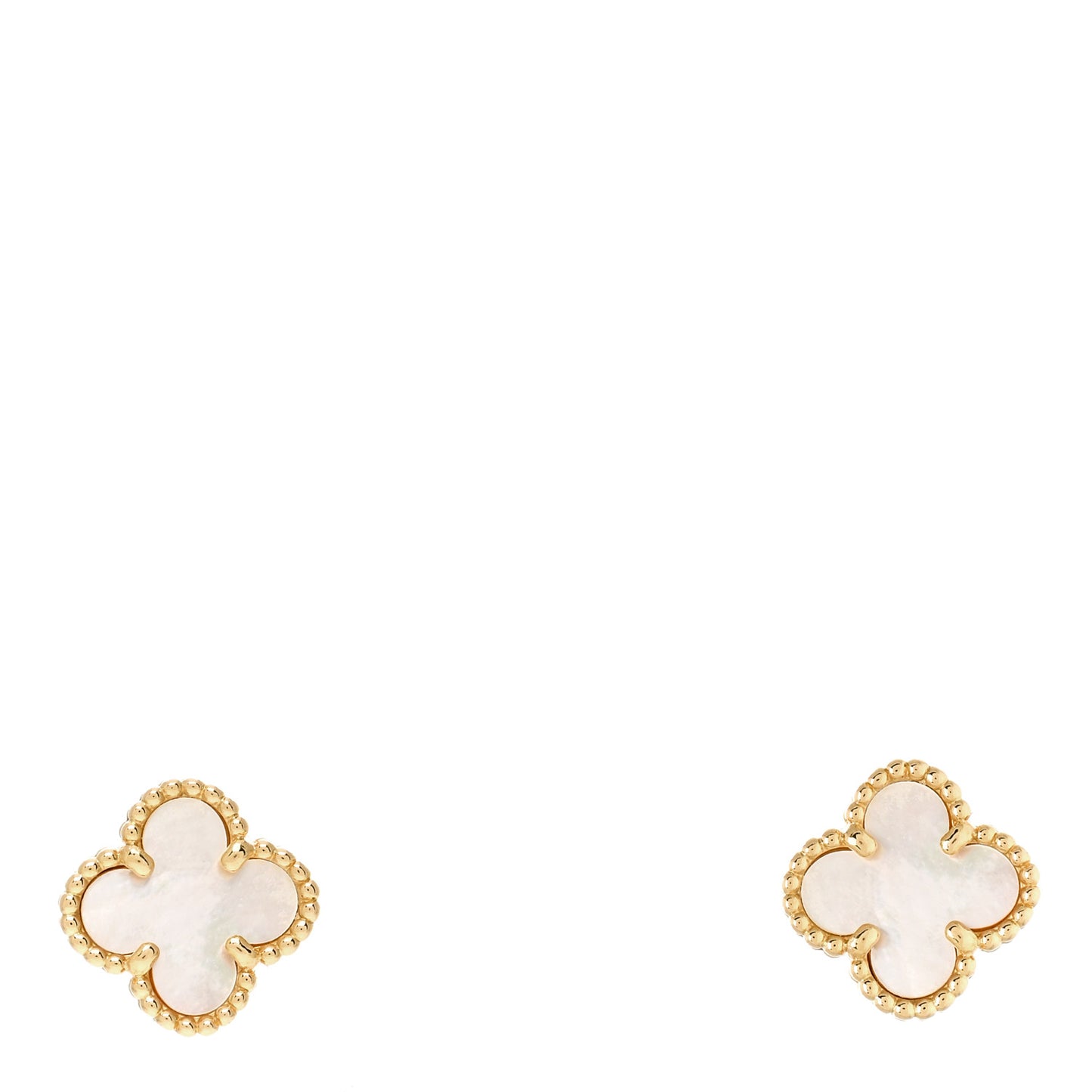 18K Yellow Gold Mother of Pearl Sweet Alhambra Earrings