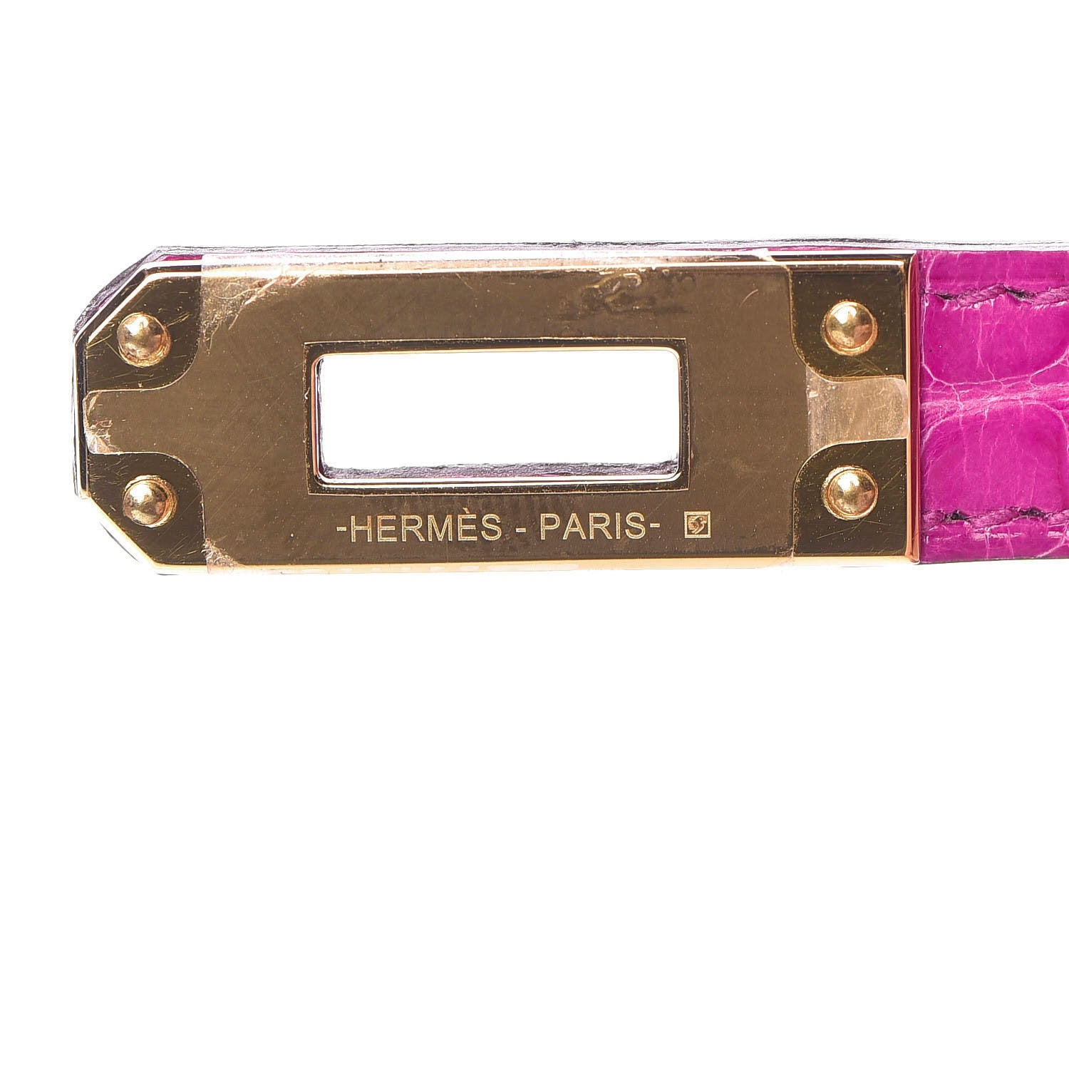 Hermes Shiny Alligator Kelly Sellier 25 Rose Scheherazade 13 of 37