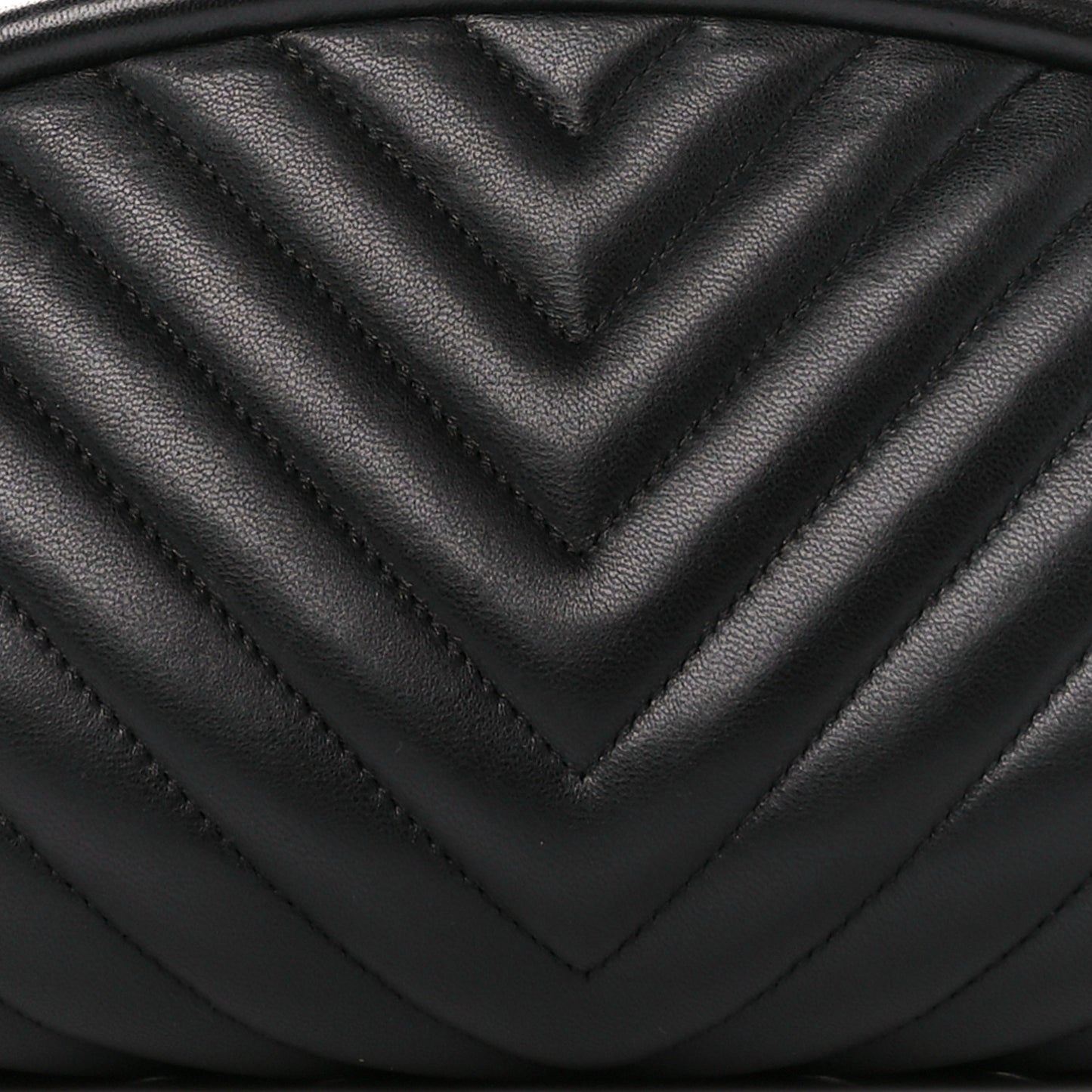 Lambskin Chevron Quilted Timeless Clutch Black